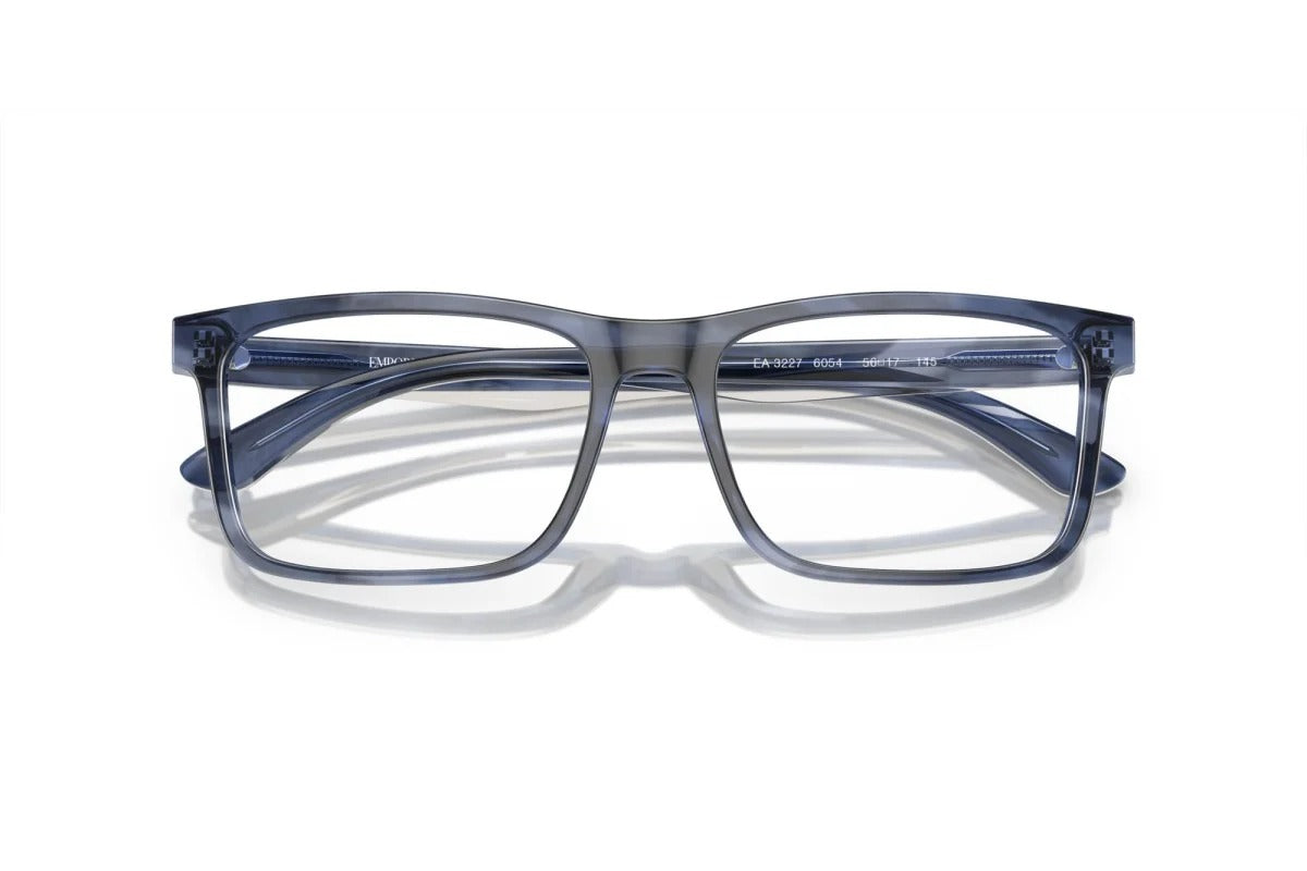 OCCHIALE DA VISTA UOMO | EMPORIO ARMANI EA 3227 - 6054 BLU LUCIDO/FUMO SUPERIORE - CALIBRO 54