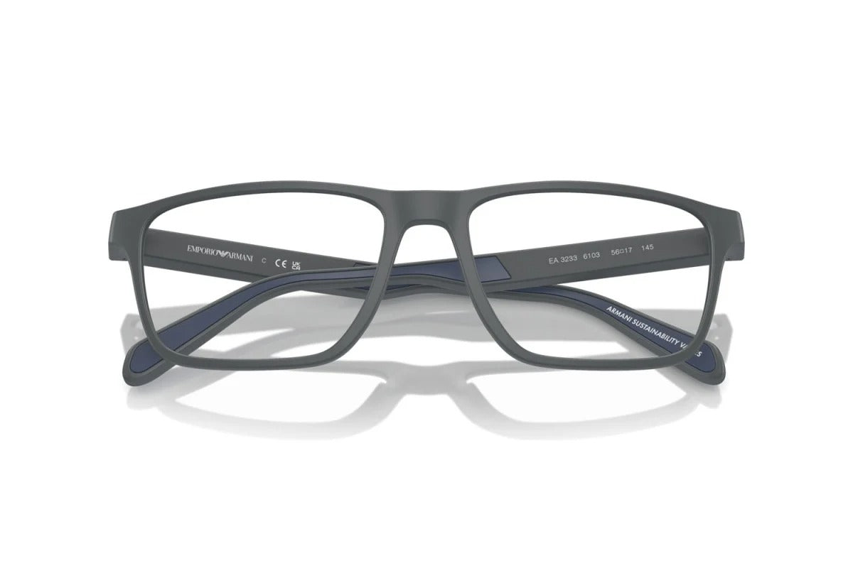 EMPORIO ARMANI - 6103 GRIGIO SCURO OPACO | OCCHIALE DA VISTA UOMO - EA 3233 CALIBRO 54