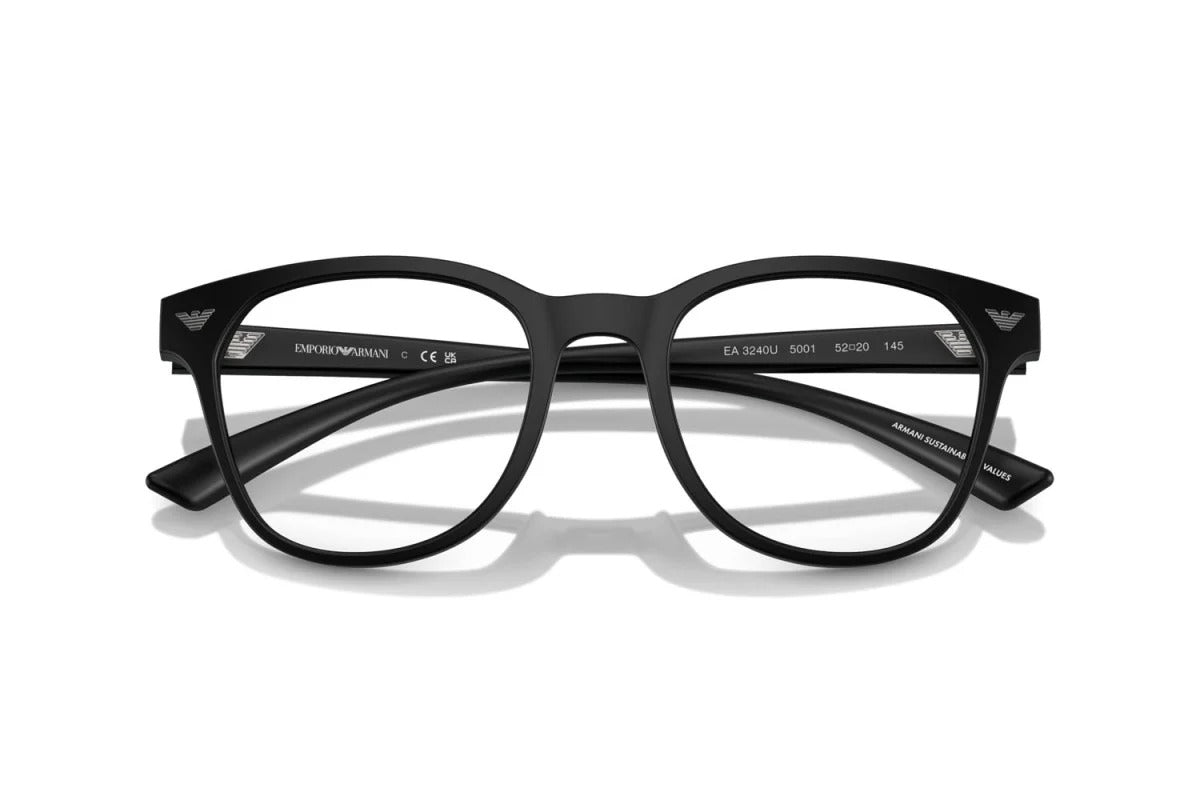 EMPORIO ARMANI - 5001 NERO OPACO | OCCHIALE DA VISTA UOMO - EA 3240U CALIBRO 50