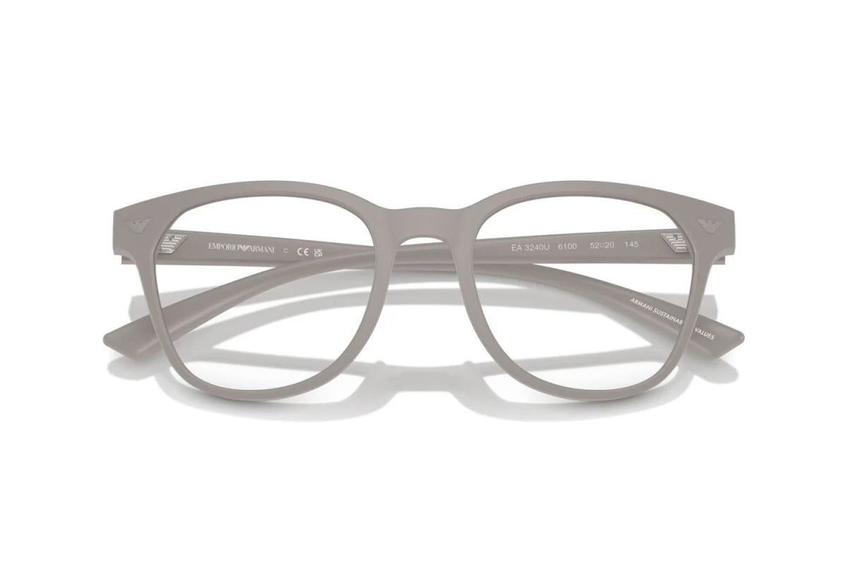 EMPORIO ARMANI - 6100 GRIGIO CHIARO OPACO | OCCHIALE DA VISTA UOMO - EA 3240U CALIBRO 52
