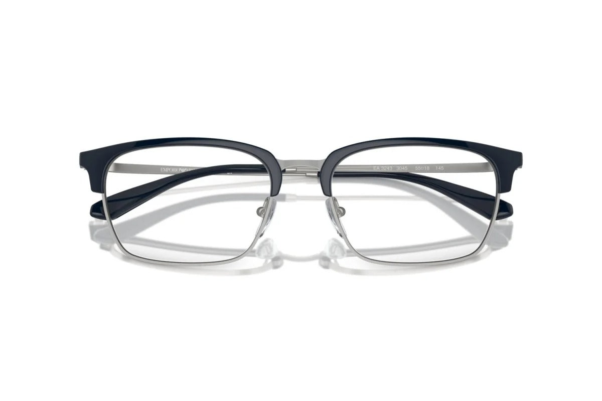 EMPORIO ARMANI - 3045 BLU LUCIDO/ARGENTO OPACO | OCCHIALE DA VISTA UOMO - EA 3243 CALIBRO 55