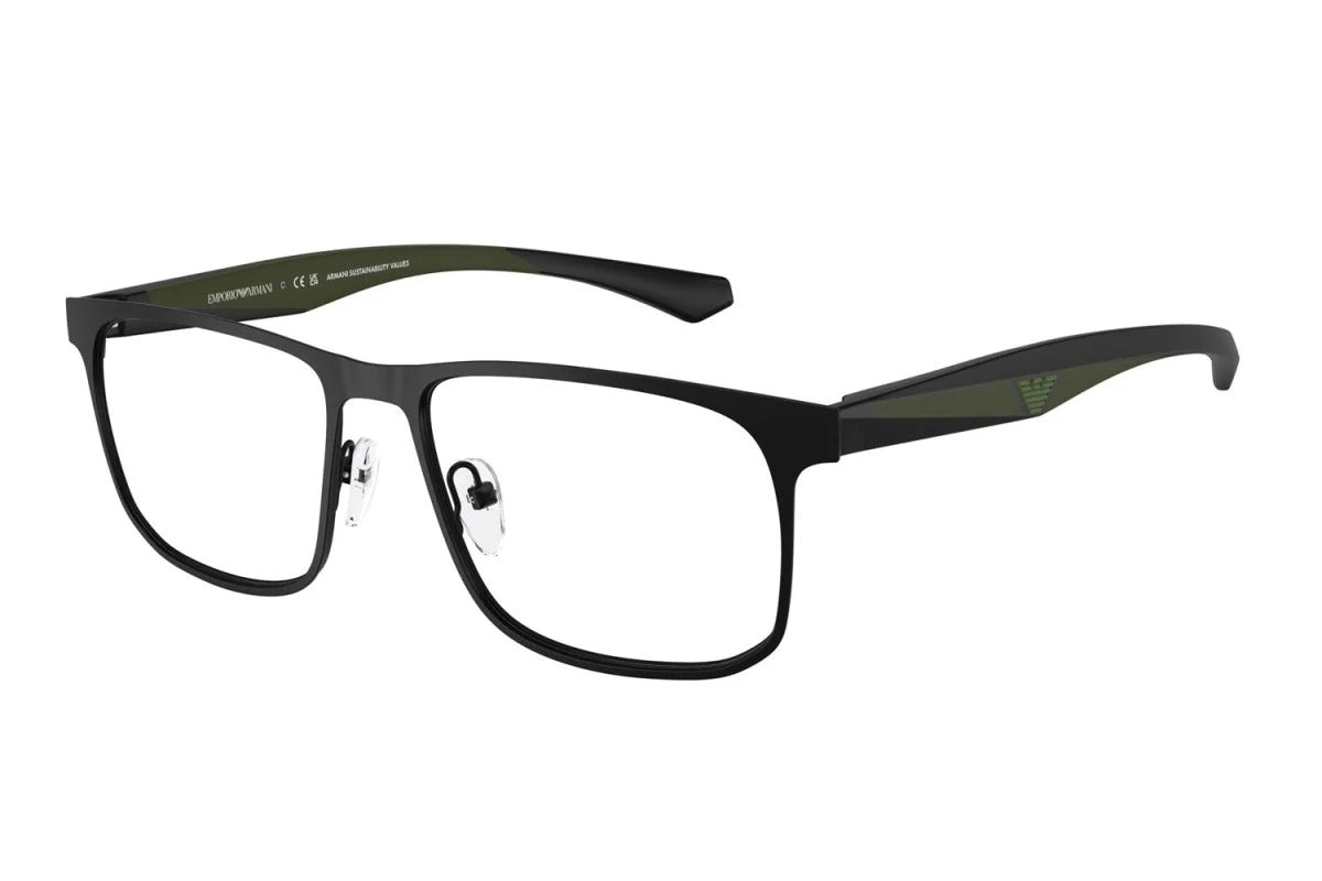 EMPORIO ARMANI - 3001 NERO OPACO | OCCHIALE DA VISTA UOMO - EA 1163 CALIBRO 53