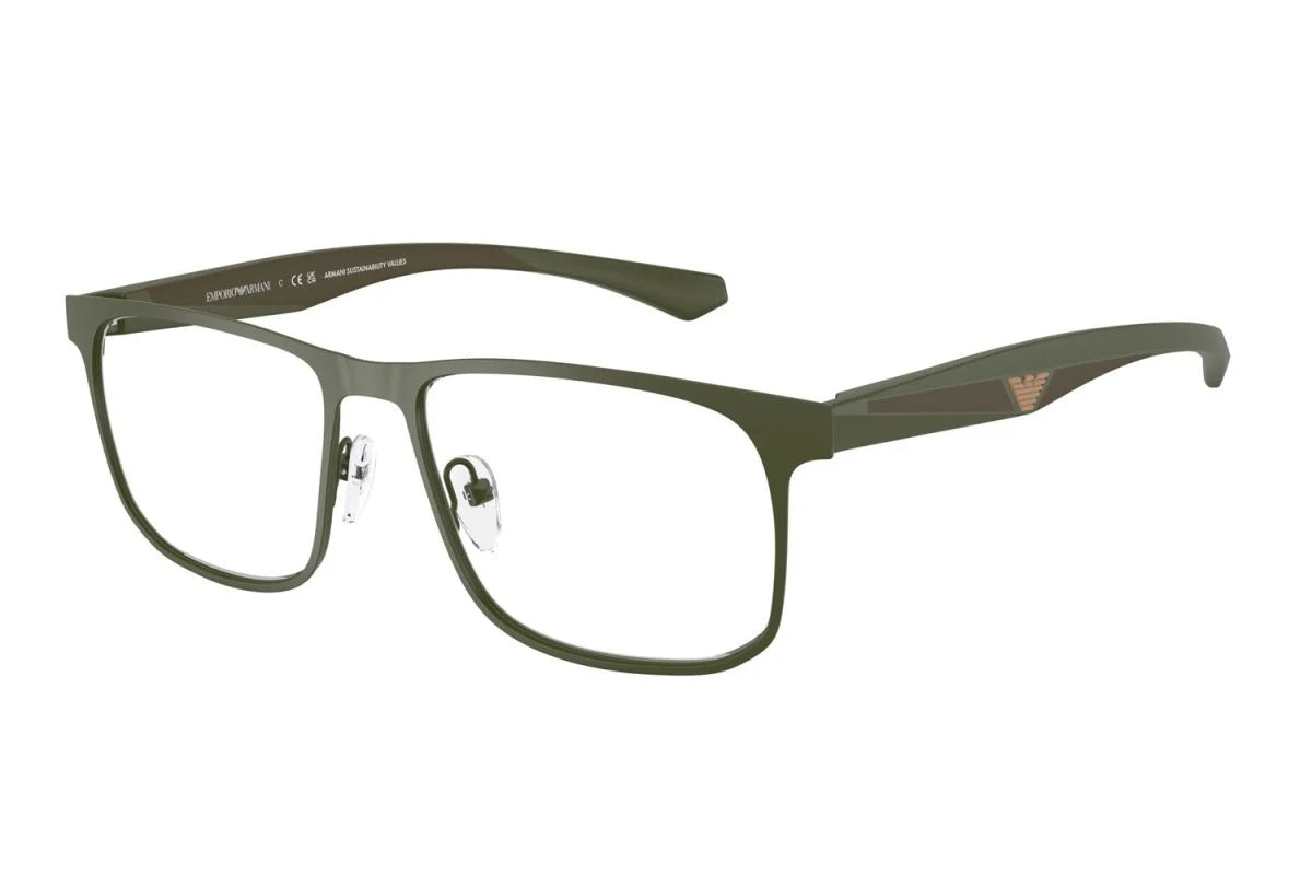 EMPORIO ARMANI - 3388 VERDE OPACO | OCCHIALE DA VISTA UOMO - EA 1163 CALIBRO 53