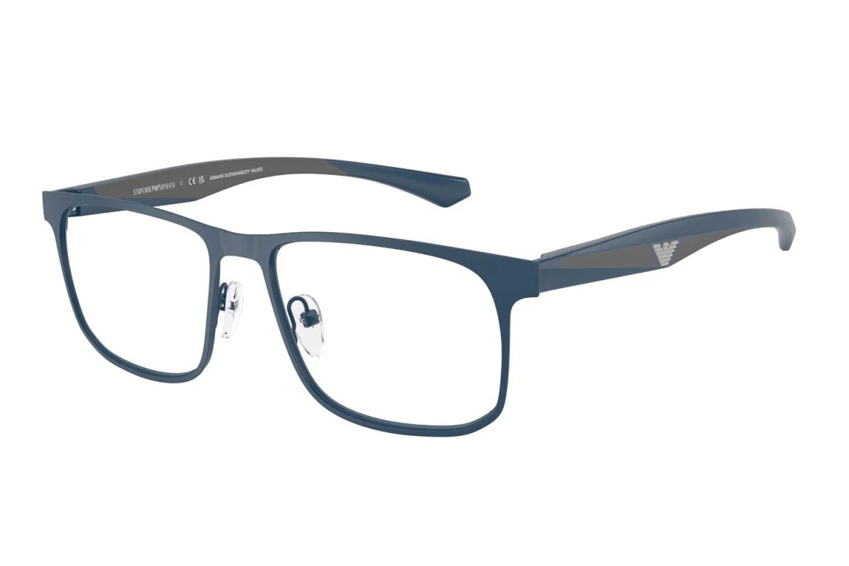 EMPORIO ARMANI - 3389 BLU OPACO | OCCHIALE DA VISTA UOMO - EA 1163 CALIBRO 53