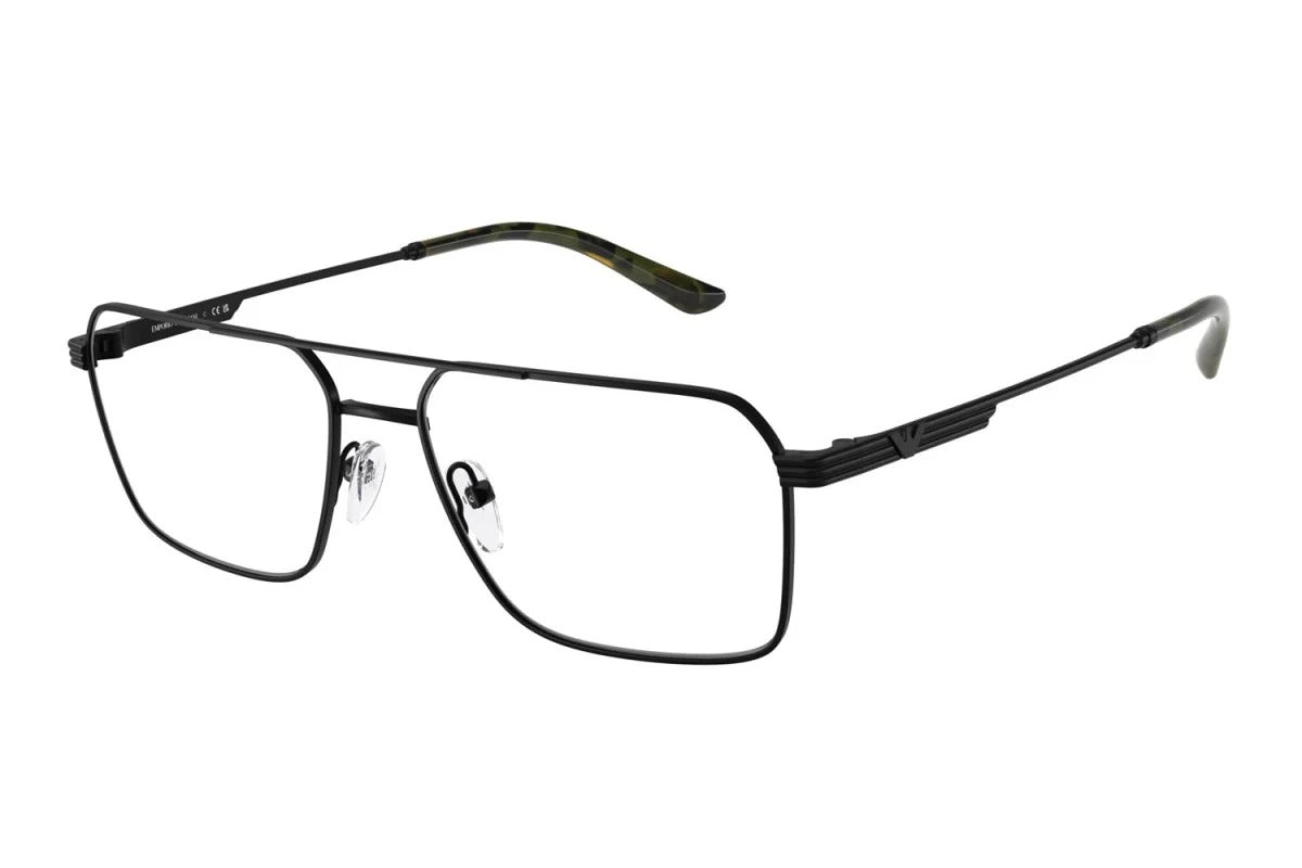 EMPORIO ARMANI - 3001 NERO OPACO | OCCHIALE DA VISTA UOMO - EA 1166 CALIBRO 55