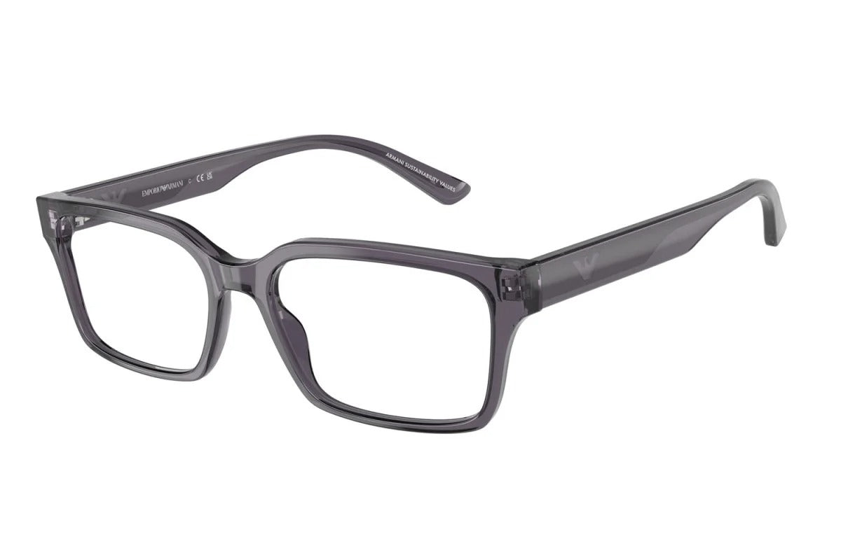 EMPORIO ARMANI - 6106 GRIGIO SCURO TRASPARENTE | OCCHIALE DA VISTA UOMO - EA 3244 CALIBRO 53