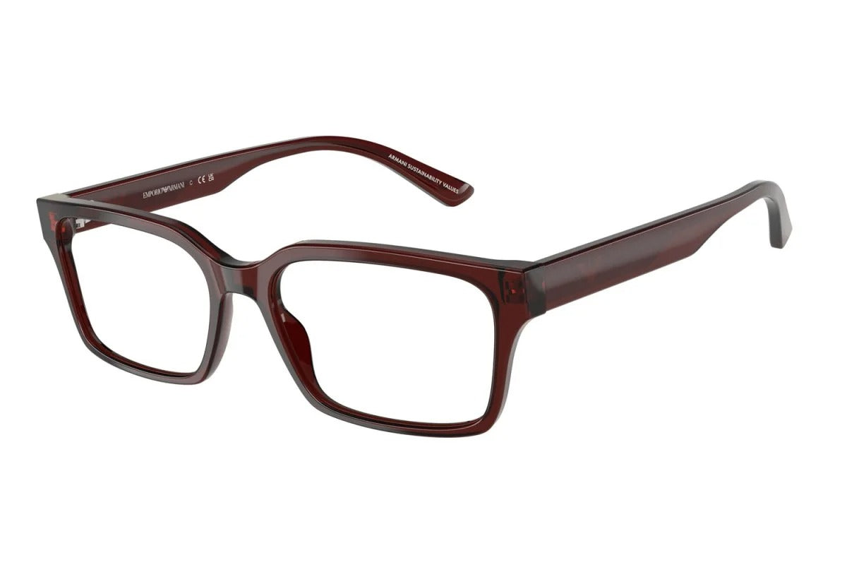 EMPORIO ARMANI - 6174 MARRONE TRASPARENTE | OCCHIALE DA VISTA UOMO - EA 3244 CALIBRO 53