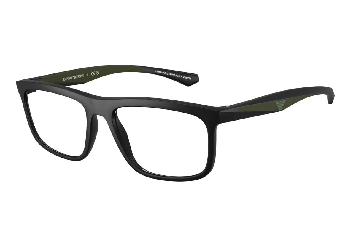 EMPORIO ARMANI - 5001 NERO OPACO | OCCHIALE DA VISTA UOMO - EA 3246 CALIBRO 53