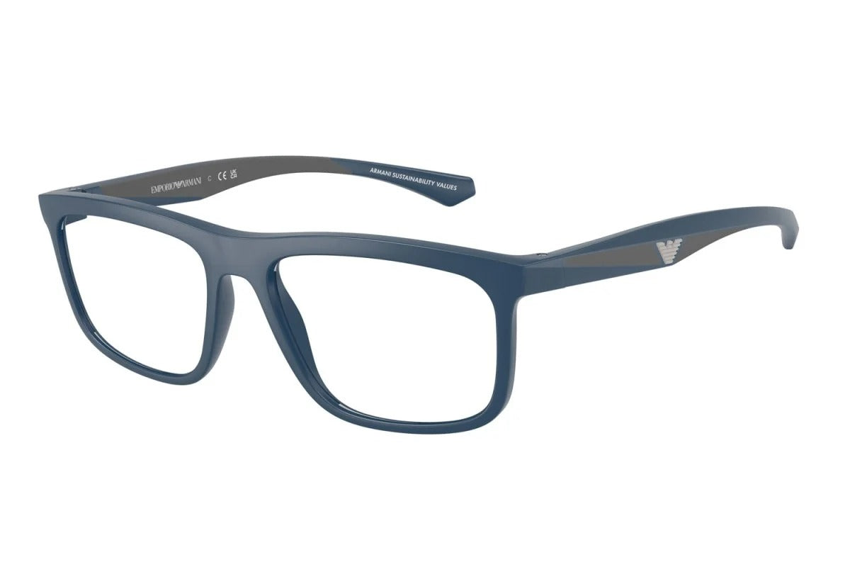 EMPORIO ARMANI - 6185 BLU OPACO | OCCHIALE DA VISTA UOMO - EA 3246 CALIBRO 53