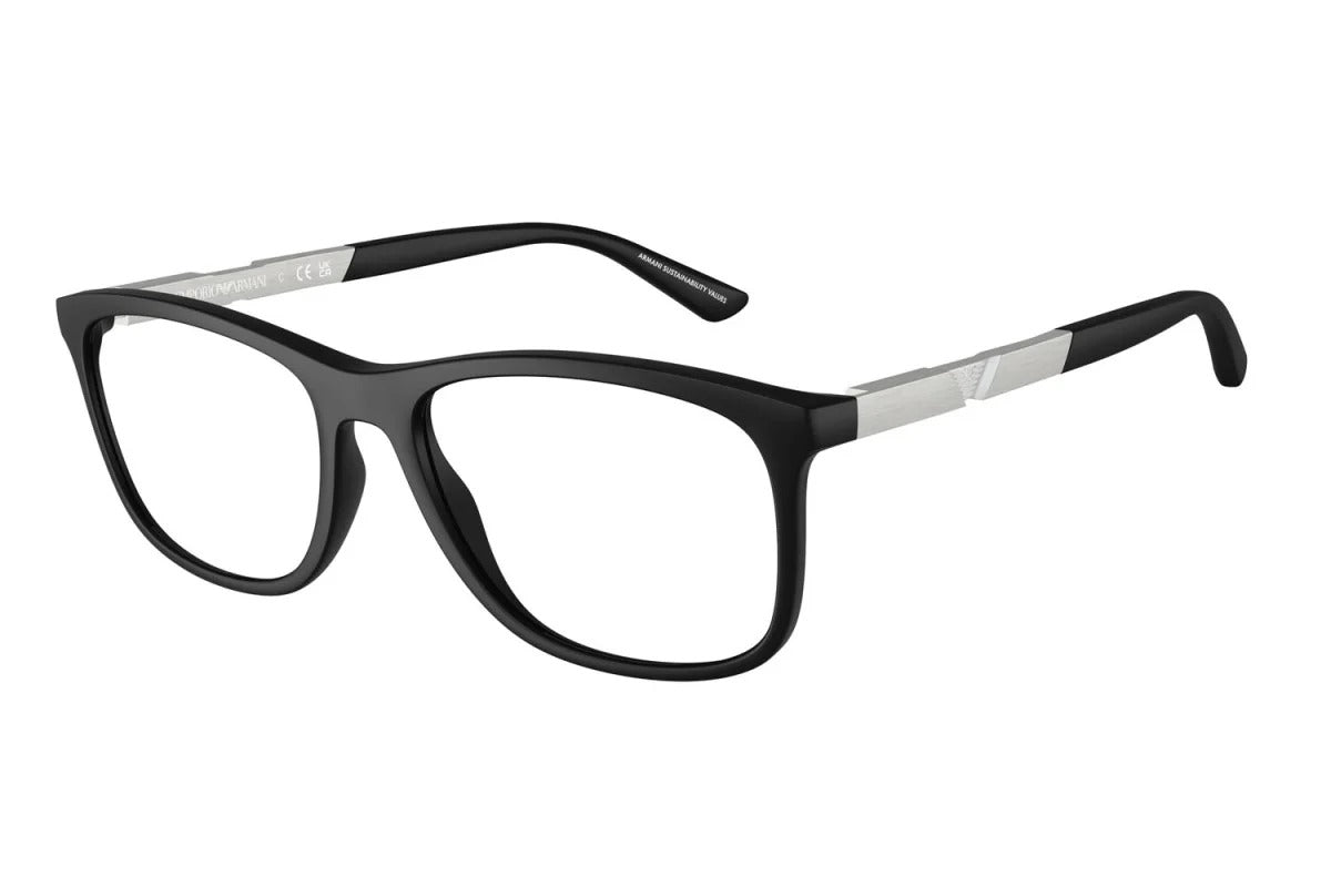 EMPORIO ARMANI - 5001 NERO OPACO | OCCHIALE DA VISTA UOMO - EA 3247 CALIBRO 55