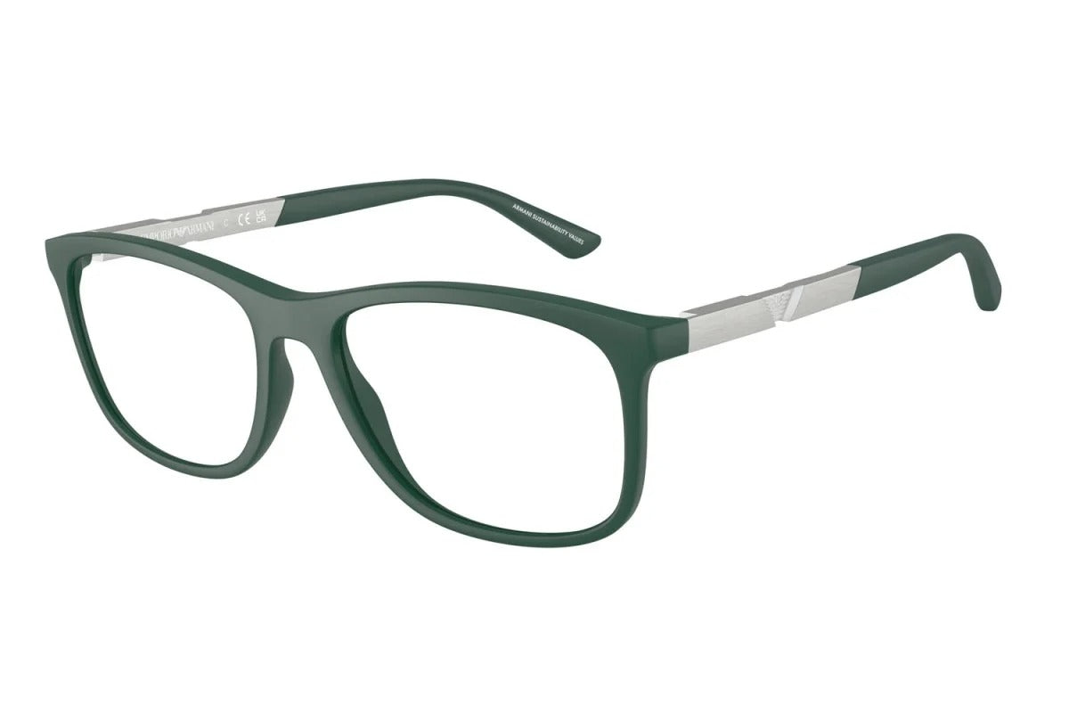 EMPORIO ARMANI - 6190 VERDE SCURO OPACO | OCCHIALE DA VISTA UOMO - EA 3247 CALIBRO 53