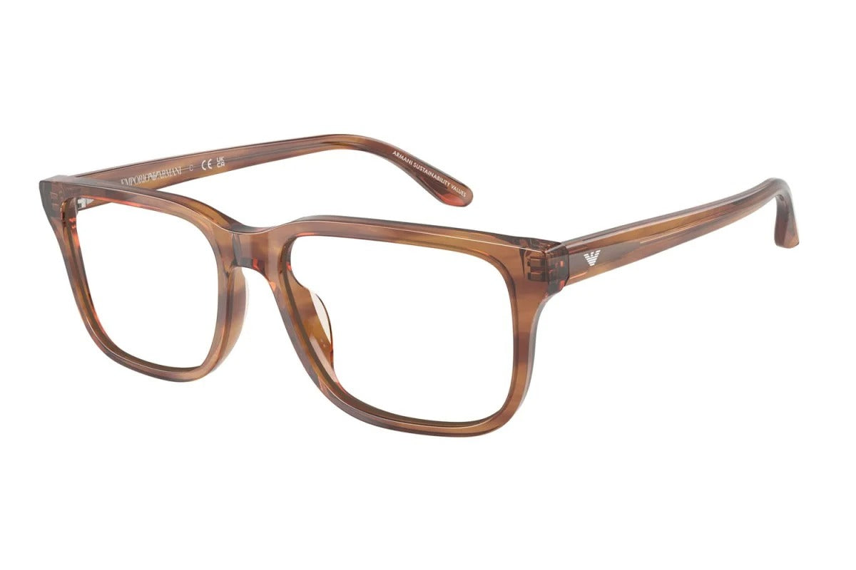 EMPORIO ARMANI - 6203 MARRONE AVANA LUCIDO | OCCHIALE DA VISTA UOMO - EA 3250U CALIBRO 54