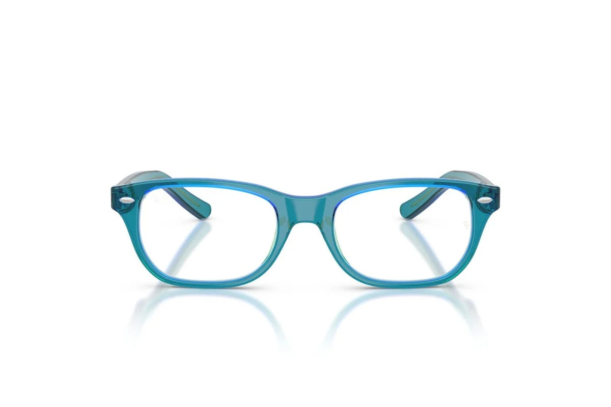 OCCHIALE DA VISTA BAMBINO UNISEX | RAY-BAN JUNIOR RY 1555 - 3996 BLU E VERDE TRASPARENTI - CALIBRO 48