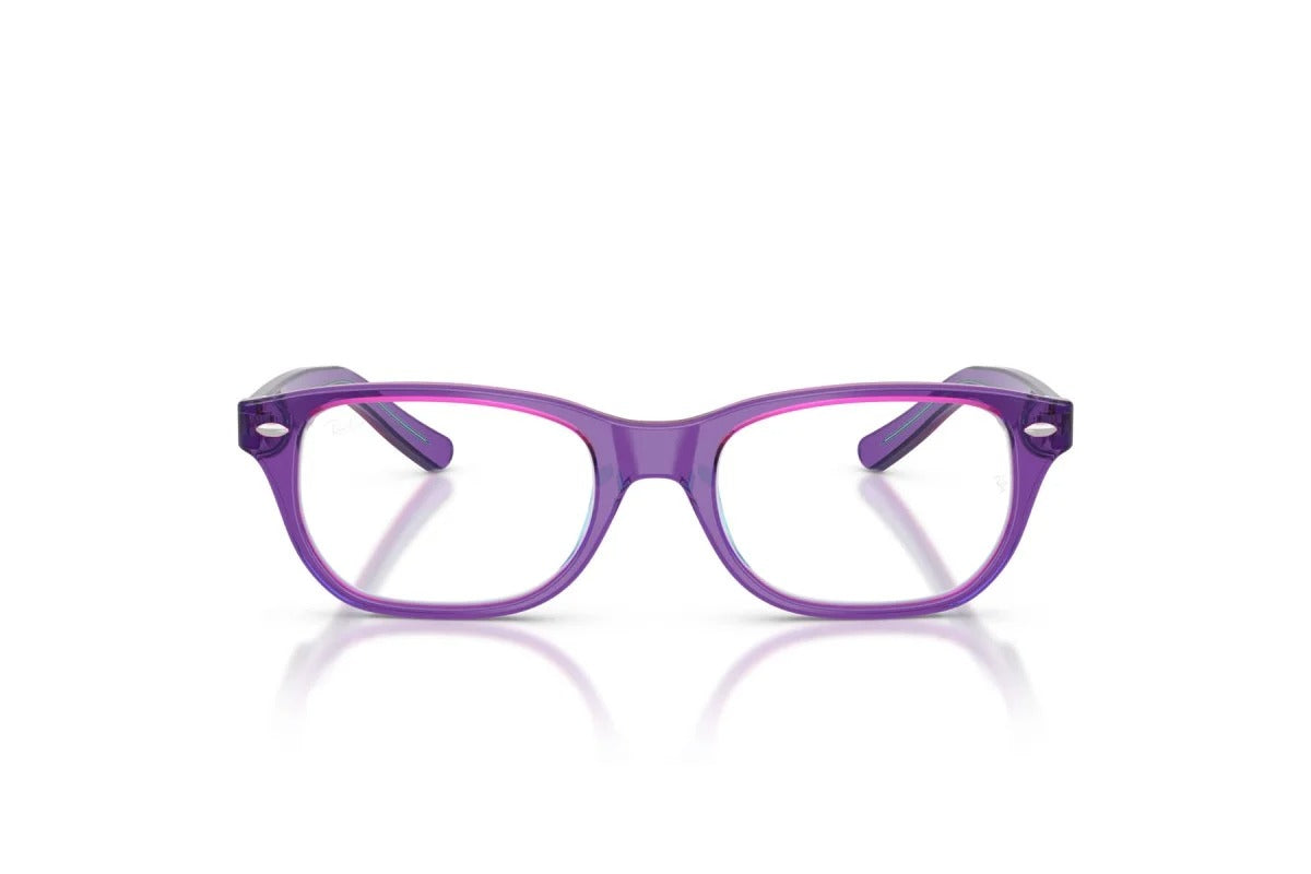 OCCHIALE DA VISTA BAMBINO UNISEX | RAY-BAN JUNIOR RY 1555 - 3997 VIOLA TRASPARENTE E AZZURRO - CALIBRO 46