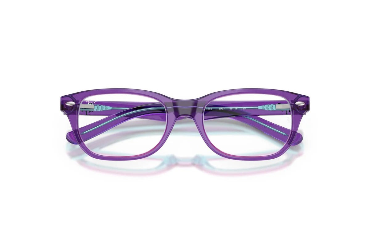 OCCHIALE DA VISTA BAMBINO UNISEX | RAY-BAN JUNIOR RY 1555 - 3997 VIOLA TRASPARENTE E AZZURRO - CALIBRO 46