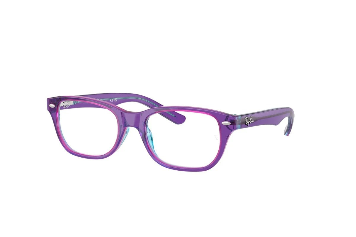 OCCHIALE DA VISTA BAMBINO UNISEX | RAY-BAN JUNIOR RY 1555 - 3997 VIOLA TRASPARENTE E AZZURRO - CALIBRO 46