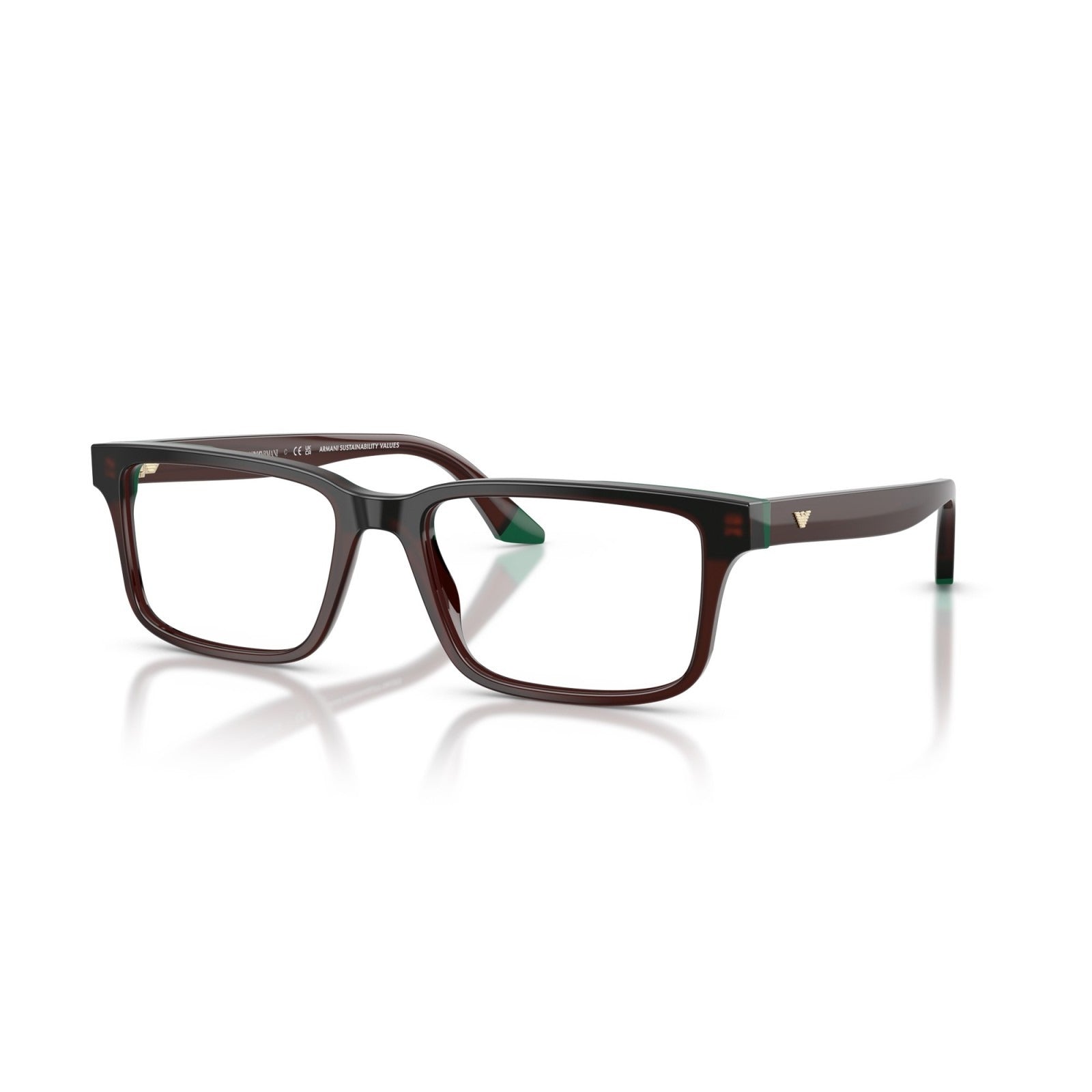 OCCHIALE DA VISTA UOMO | EMPORIO ARMANI EA 3269 - 6315 MARRONE OPALINO/VERDE - CALIBRO 56