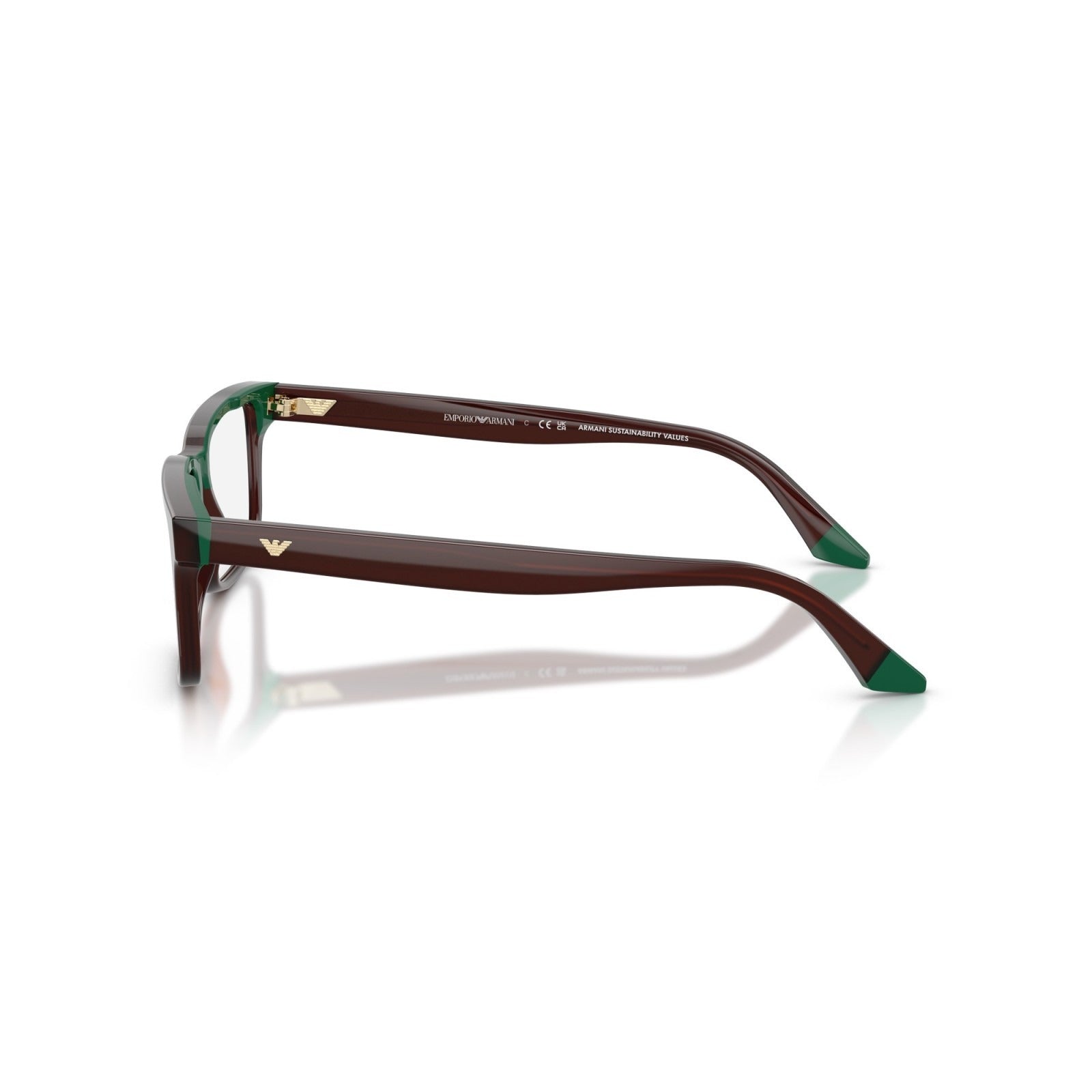 OCCHIALE DA VISTA UOMO | EMPORIO ARMANI EA 3269 - 6315 MARRONE OPALINO/VERDE - CALIBRO 54