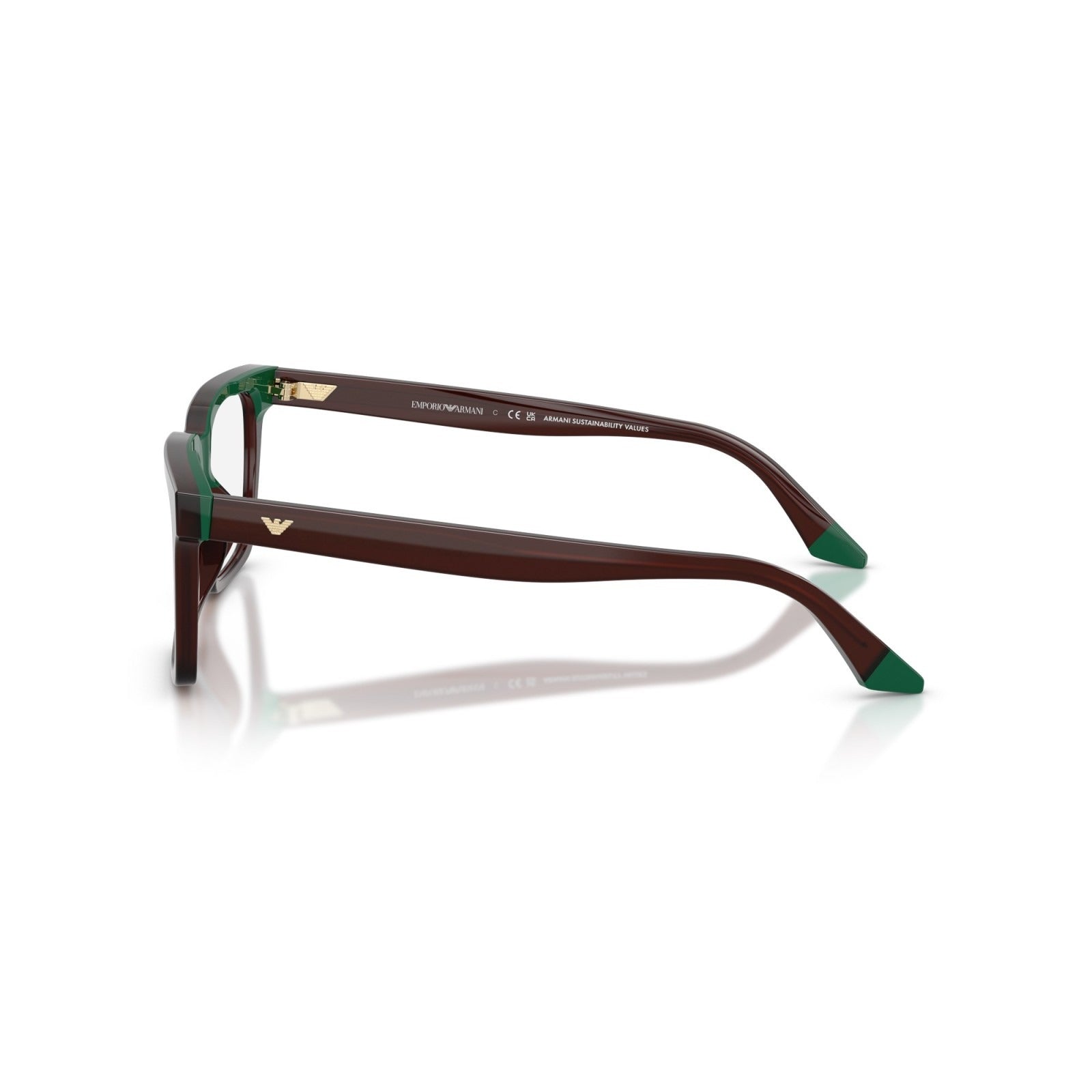 OCCHIALE DA VISTA UOMO | EMPORIO ARMANI EA 3272U - 6315 MARRONE OPALINO/VERDE - CALIBRO 52