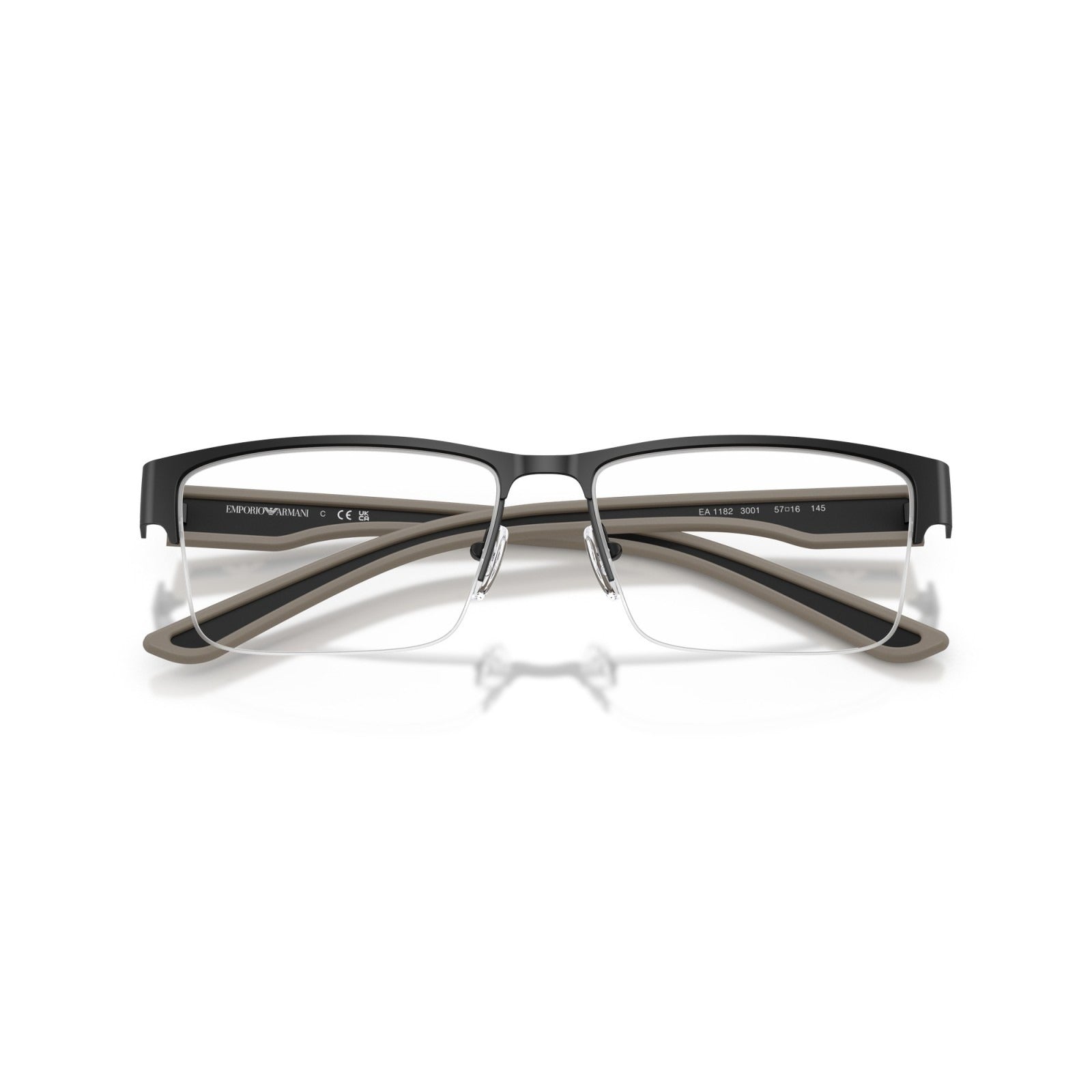 OCCHIALE DA VISTA UOMO | EMPORIO ARMANI EA 1182 - 3001 NERO OPACO GOMMATO - CALIBRO 57
