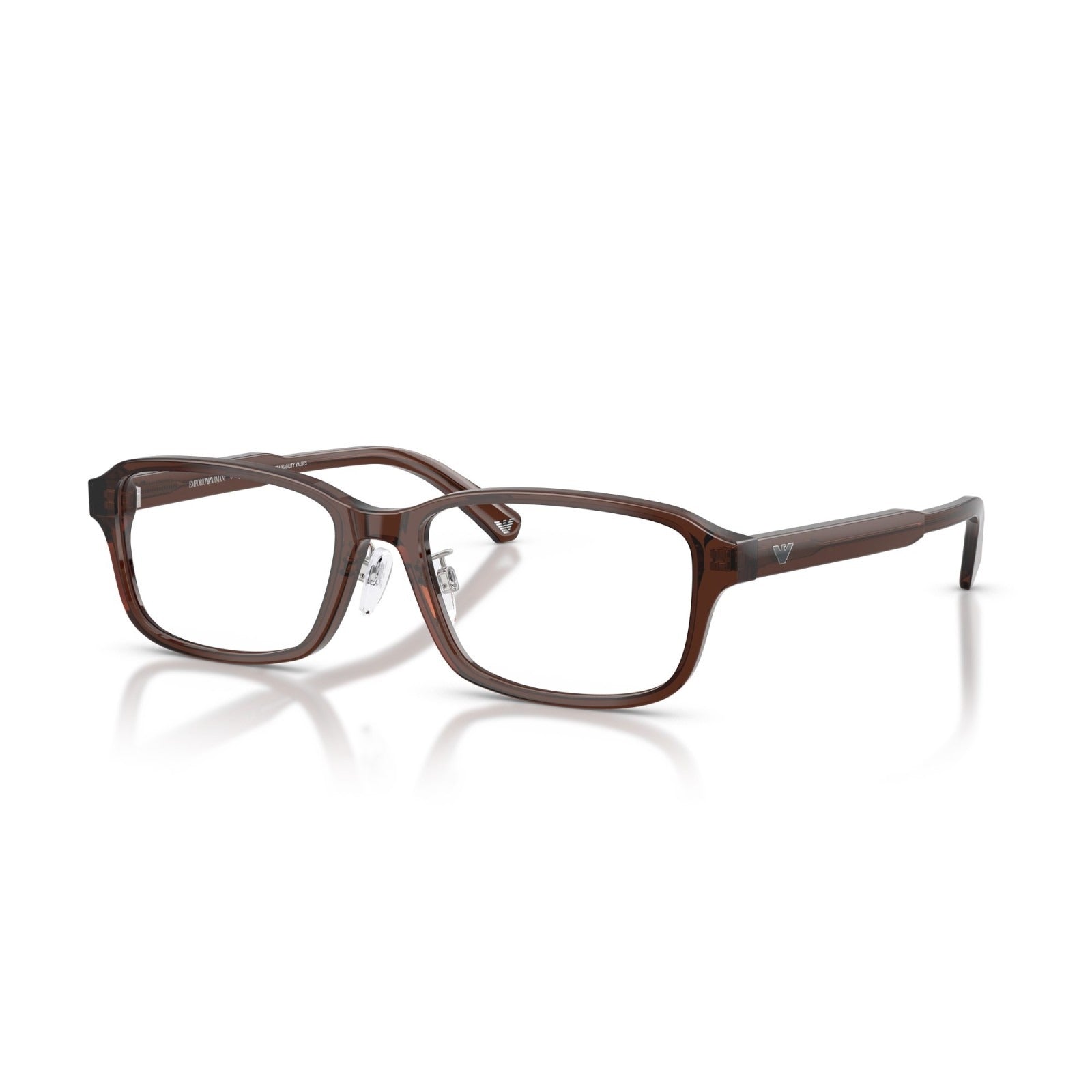 OCCHIALE DA VISTA UOMO | EMPORIO ARMANI EA 3215D - 5307 MARRONE TRASPARENTE LUCIDO - CALIBRO 56