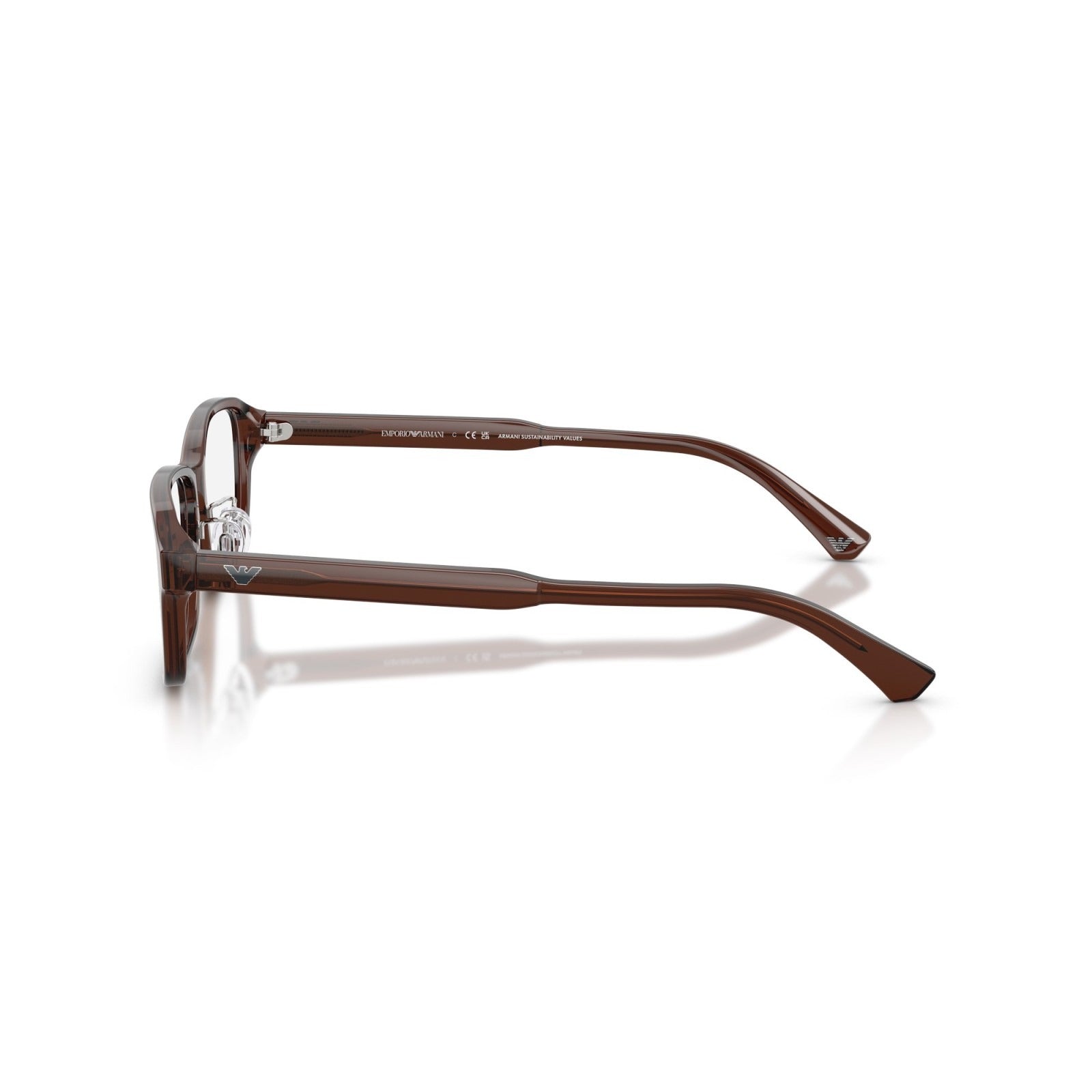 OCCHIALE DA VISTA UOMO | EMPORIO ARMANI EA 3215D - 5307 MARRONE TRASPARENTE LUCIDO - CALIBRO 56
