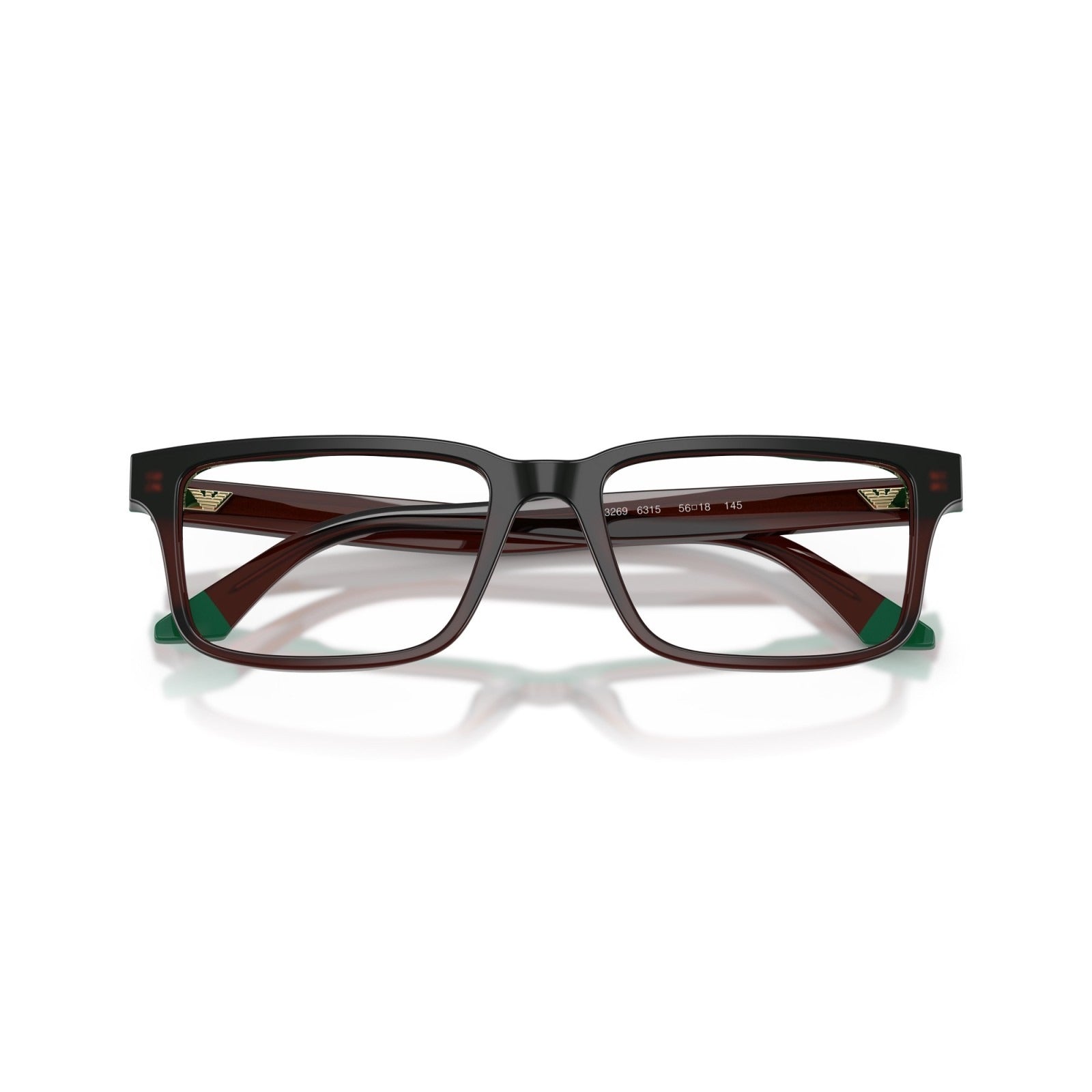 OCCHIALE DA VISTA UOMO | EMPORIO ARMANI EA 3269 - 6315 MARRONE OPALINO/VERDE - CALIBRO 56
