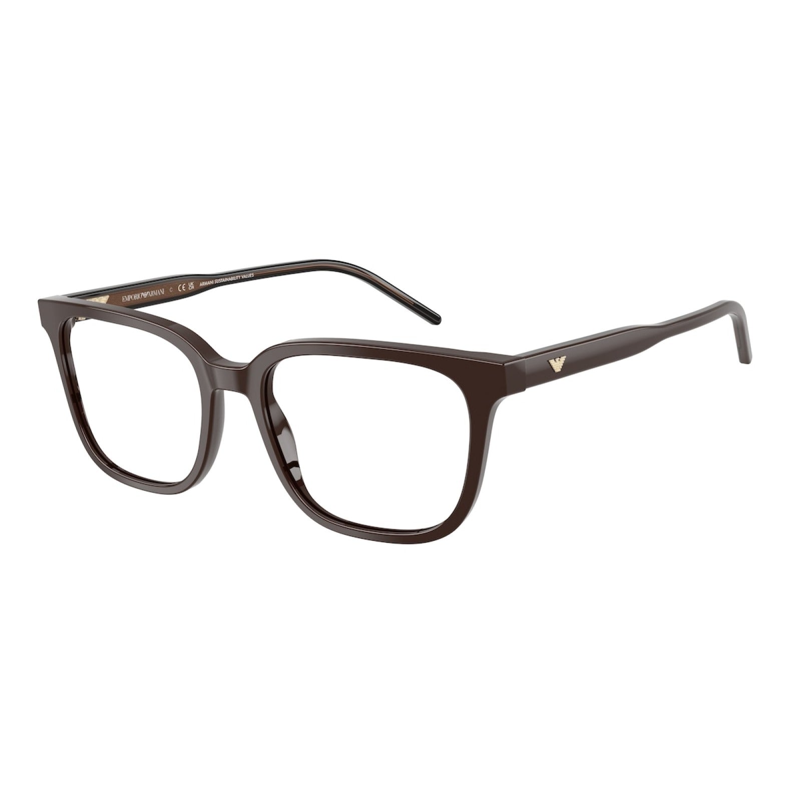 OCCHIALE DA VISTA UOMO | EMPORIO ARMANI EA 3258 - 6255 MARRONE LUCIDO - CALIBRO 52