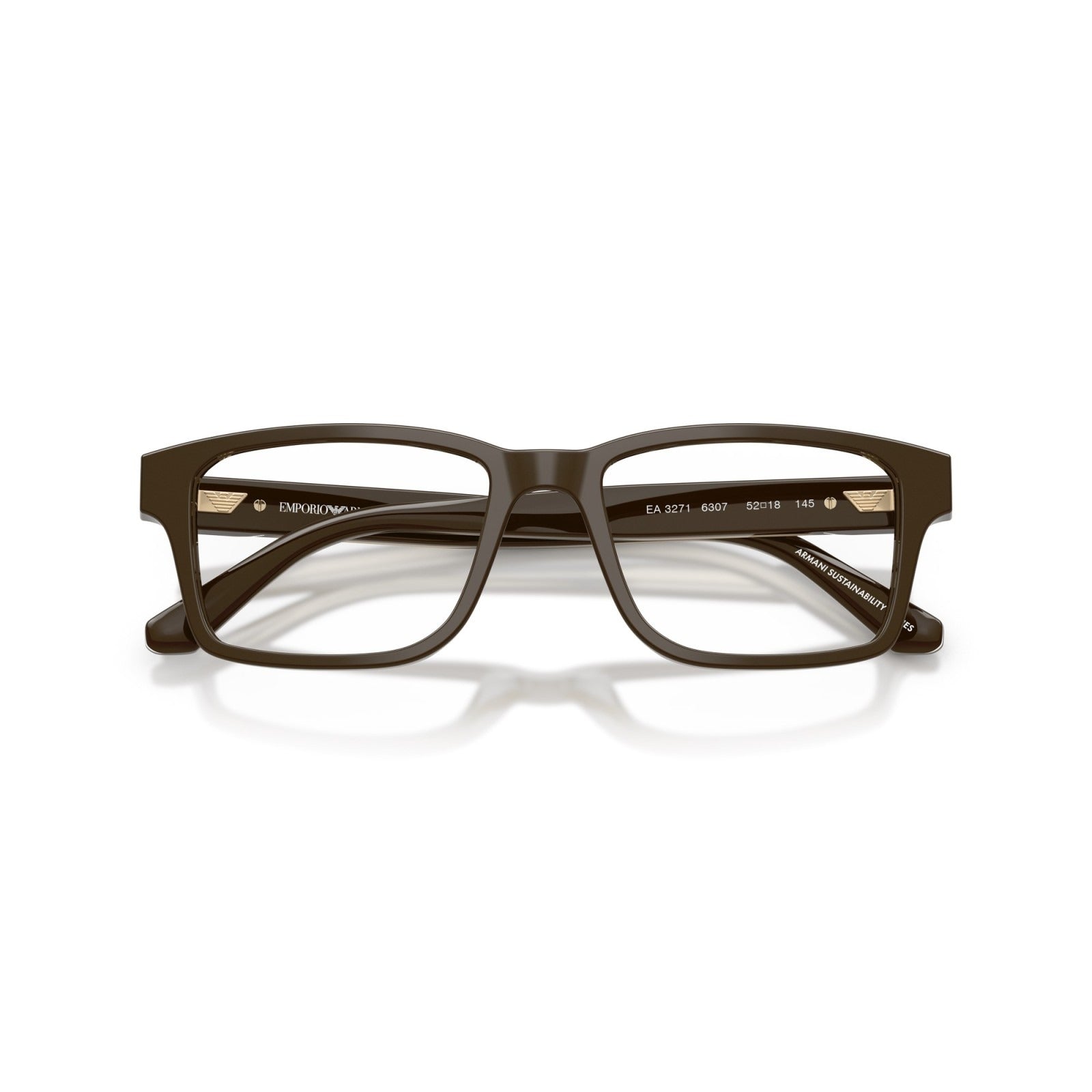 OCCHIALE DA VISTA UOMO | EMPORIO ARMANI EA 3271 - 6307 MARRONE LUCIDO - CALIBRO 54