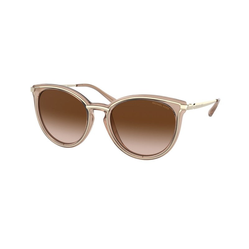 OCCHIALE DA SOLE DONNA | MICHAEL KORS MK 1077 - BRISBANE 101413 ORO CHIARO / MARRONE TRASPARENTE - CALIBRO 54