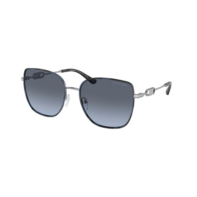 OCCHIALE DA SOLE DONNA | MICHAEL KORS MK 1129J - EMPIRE SQUARE 2 10158F TARTARUGA BLU-ARGENTO - CALIBRO 56