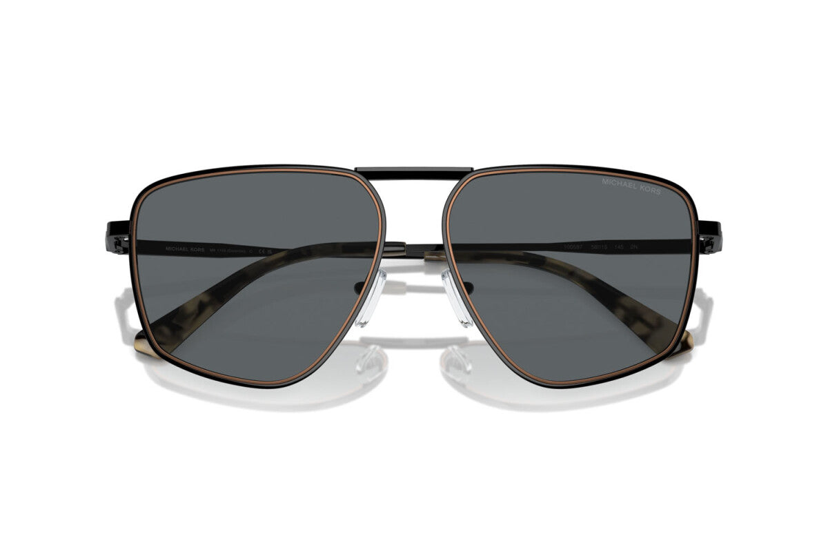 MICHAEL KORS SILVERTON - 100587 NERO LUCIDO | OCCHIALE DA SOLE UOMO - MK 1153 CALIBRO 58