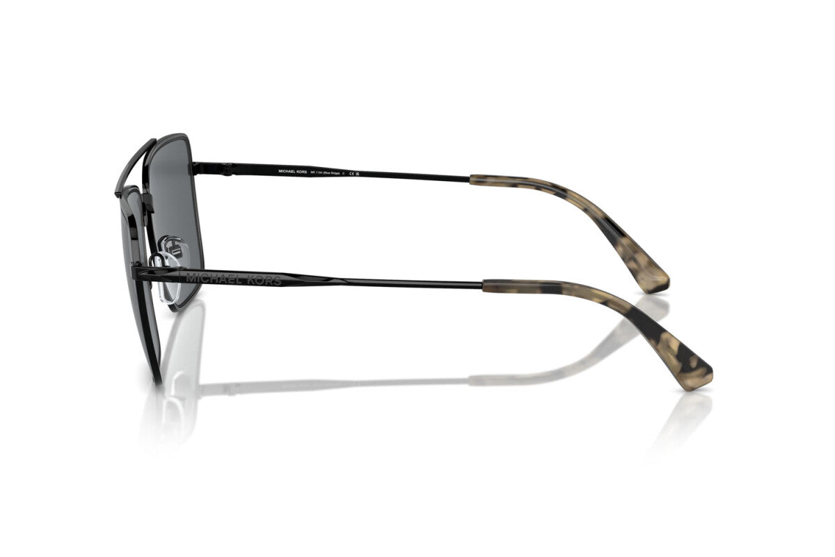 MICHAEL KORS BLUE RIDGE - 100587 NERO LUCIDO | OCCHIALE DA SOLE UOMO - MK 1154 CALIBRO 58