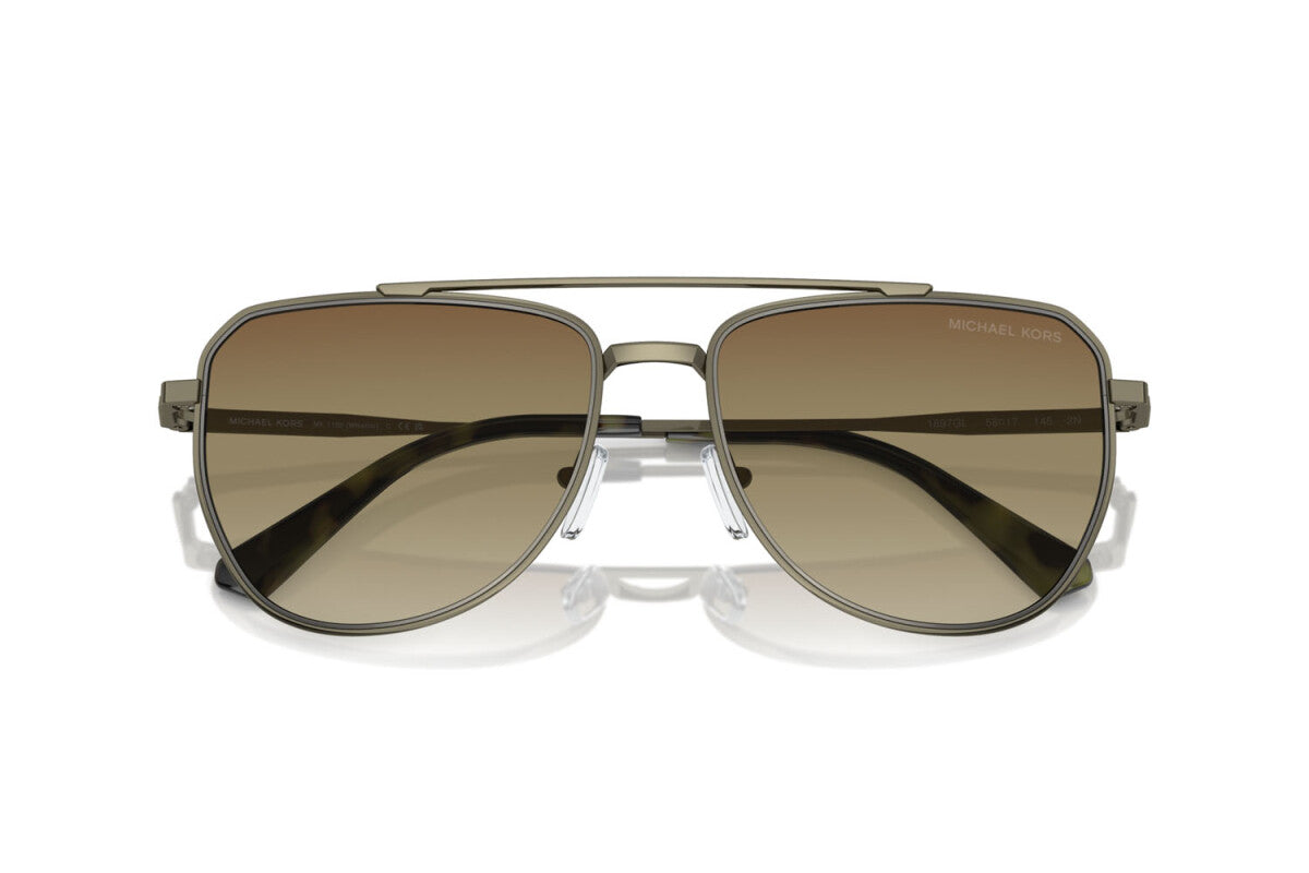 MICHAEL KORS WHISTLER - 1897GL OLIVA LUCENTE | OCCHIALE DA SOLE UOMO - MK 1155 CALIBRO 58