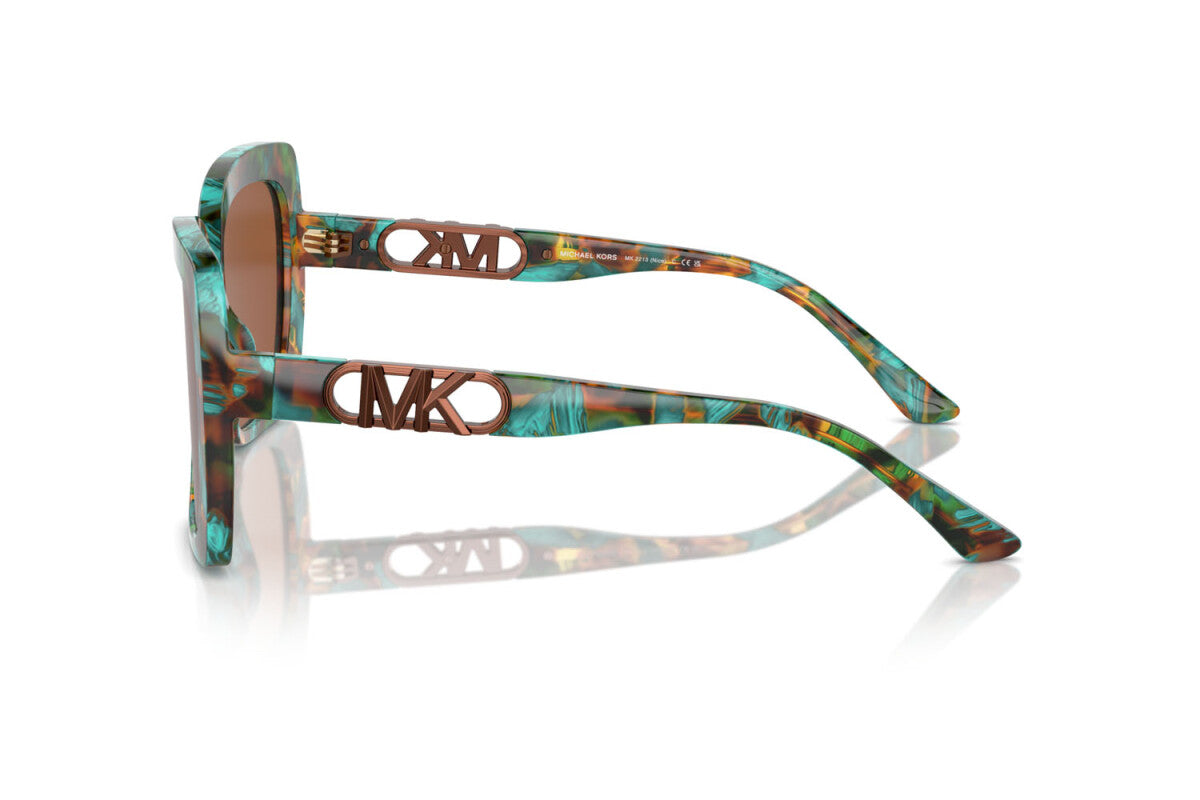 MICHAEL KORS NICE - 400073 TARTARUGA GRAFICA VERDE ACQUA | OCCHIALE DA SOLE DONNA - MK 2213 CALIBRO 57