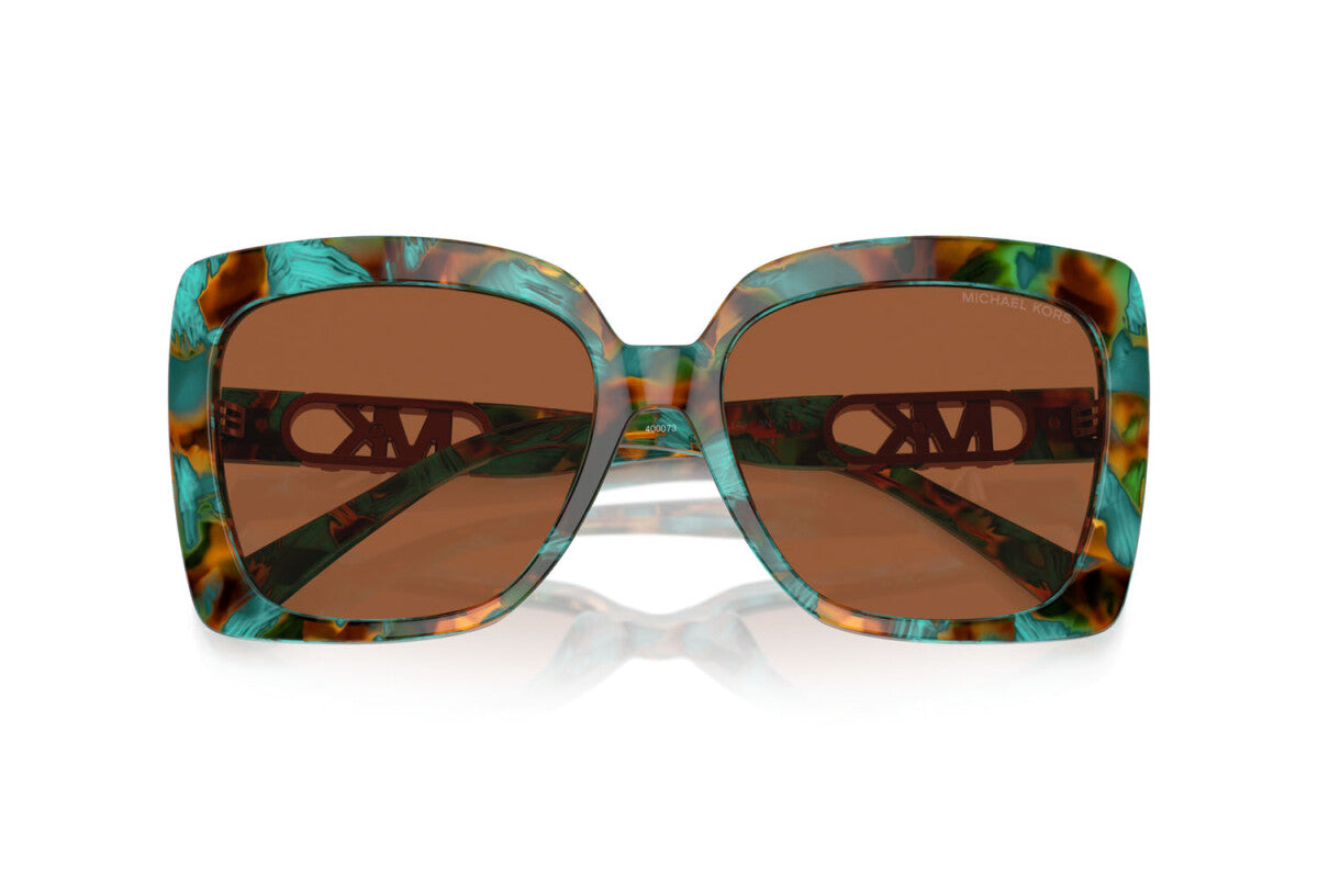 MICHAEL KORS NICE - 400073 TARTARUGA GRAFICA VERDE ACQUA | OCCHIALE DA SOLE DONNA - MK 2213 CALIBRO 57