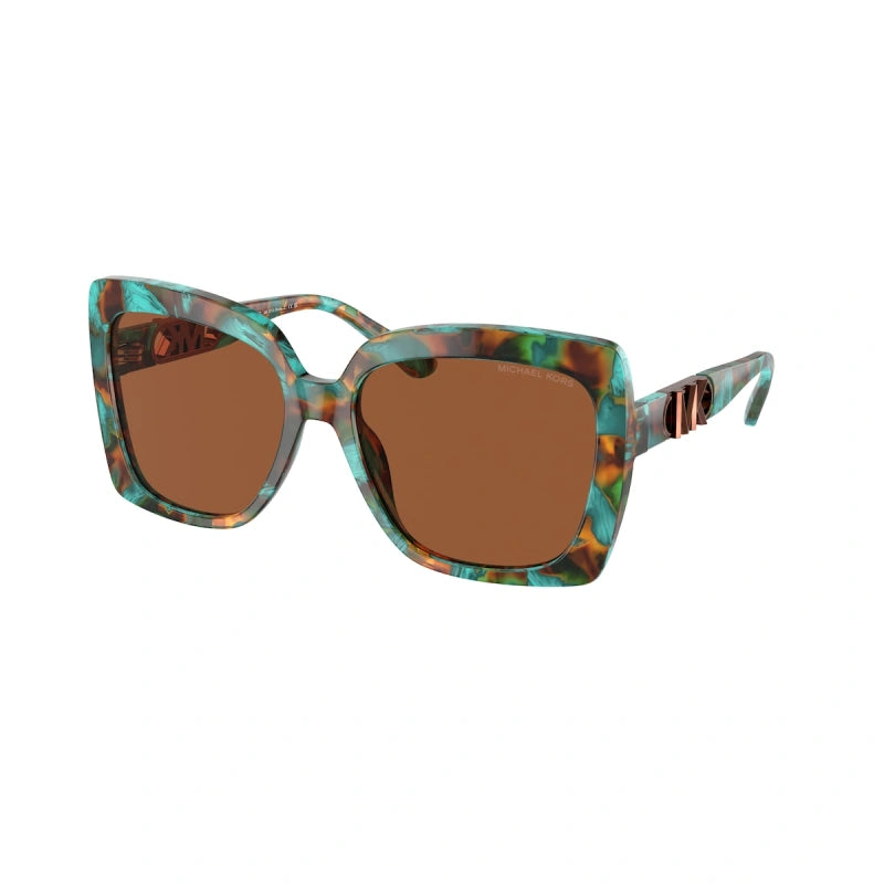 MICHAEL KORS NICE - 400073 TARTARUGA GRAFICA VERDE ACQUA | OCCHIALE DA SOLE DONNA - MK 2213 CALIBRO 57