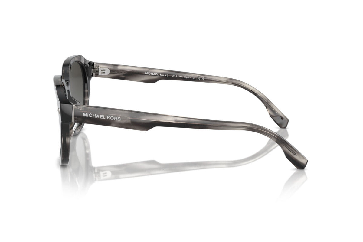 MICHAEL KORS EGER - 396688 CORNO NERO | OCCHIALE DA SOLE UOMO - MK 2216U CALIBRO 52