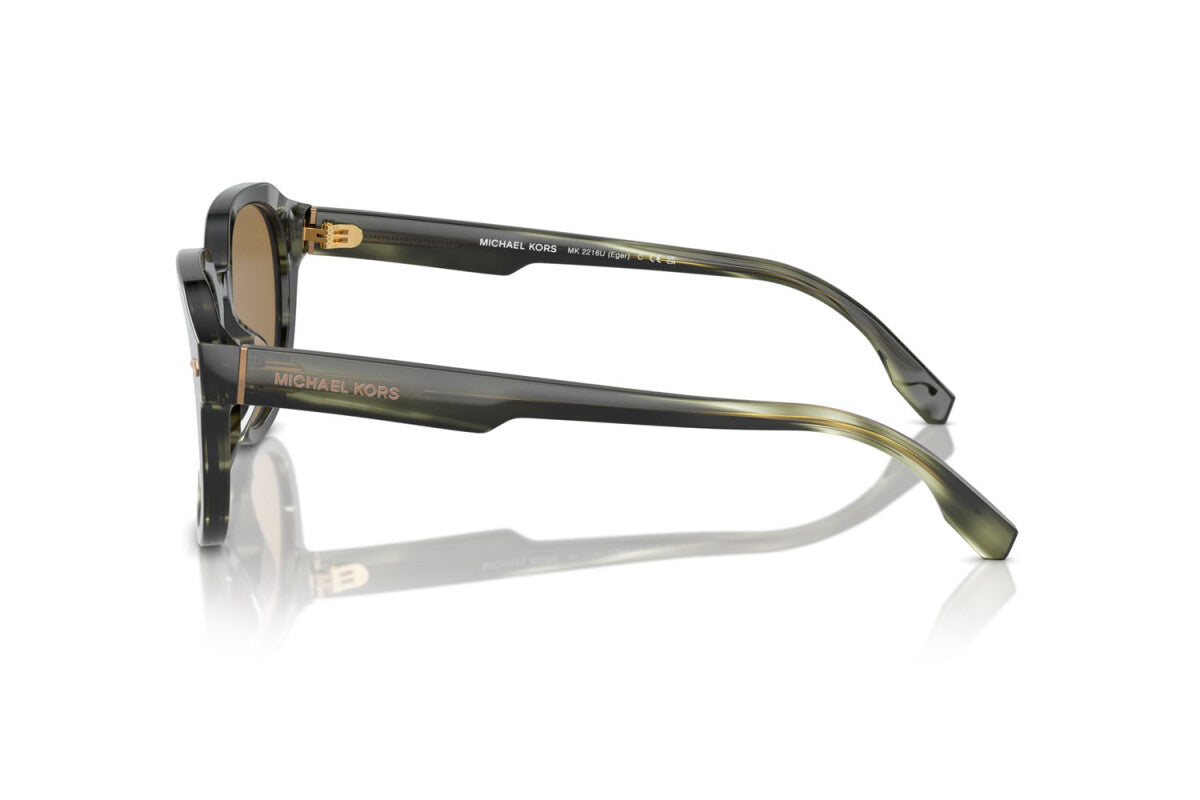 MICHAEL KORS EGER - 39787I CORNO D'ULIVO | OCCHIALE DA SOLE UOMO - MK 2216U CALIBRO 52