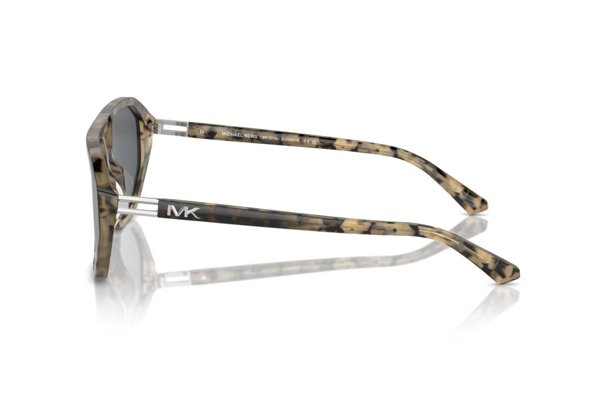 MICHAEL KORS ZURICH - 394287 TARTARUGA SFUMATA GRIGIO NERO | OCCHIALE DA SOLE UOMO - MK 2219U CALIBRO 57