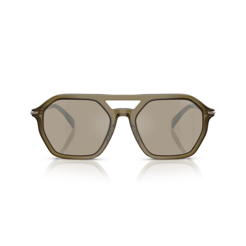 OCCHIALE DA SOLE UOMO | MICHAEL KORS MK 2251U - JACKSON HOLE 40127I OLIVA TRASPARENTE - CALIBRO 57