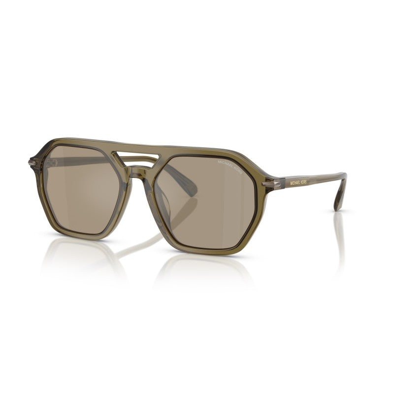 OCCHIALE DA SOLE UOMO | MICHAEL KORS MK 2251U - JACKSON HOLE 40127I OLIVA TRASPARENTE - CALIBRO 57