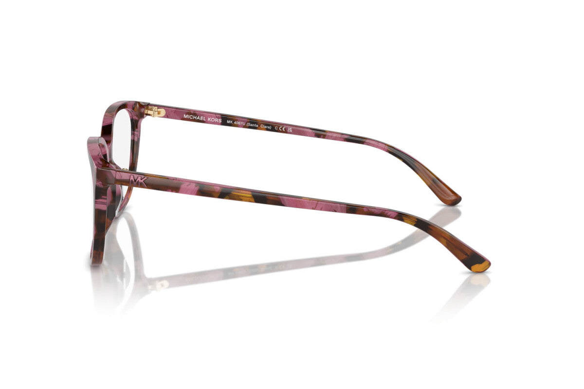 MICHAEL KORS SANTA CLARA - 3998 TARTARUGA GRAFICA PRUGNA | OCCHIALE DA VISTA DONNA - MK 4067U CALIBRO 55