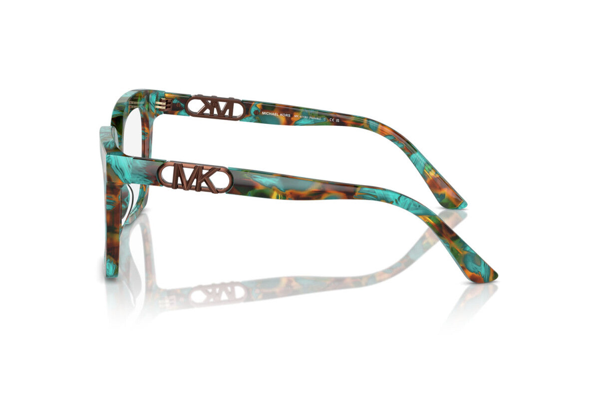 MICHAEL KORS NASSAU - 4000 TARTARUGA GRAFICA VERDE ACQUA | OCCHIALE DA VISTA DONNA - MK 4119U CALIBRO 53