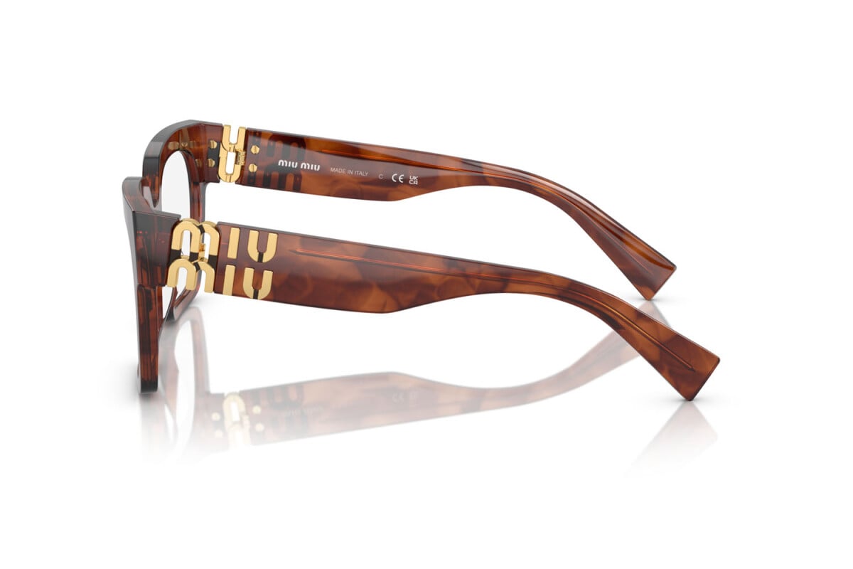 MIU MIU - 11Q1O1 STRIPPED TOBACCO | OCCHIALE DA VISTA DONNA - MU 04UV CALIBRO 52