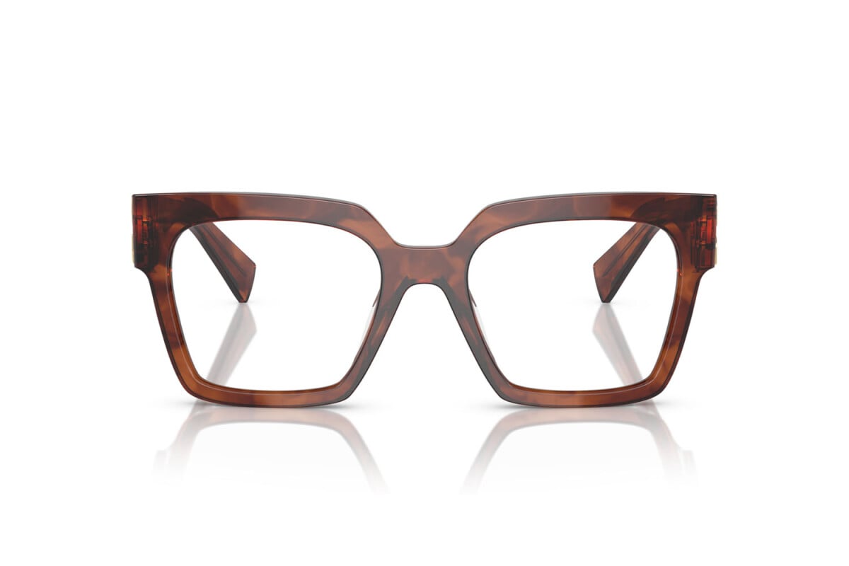 MIU MIU - 11Q1O1 STRIPPED TOBACCO | OCCHIALE DA VISTA DONNA - MU 04UV CALIBRO 52