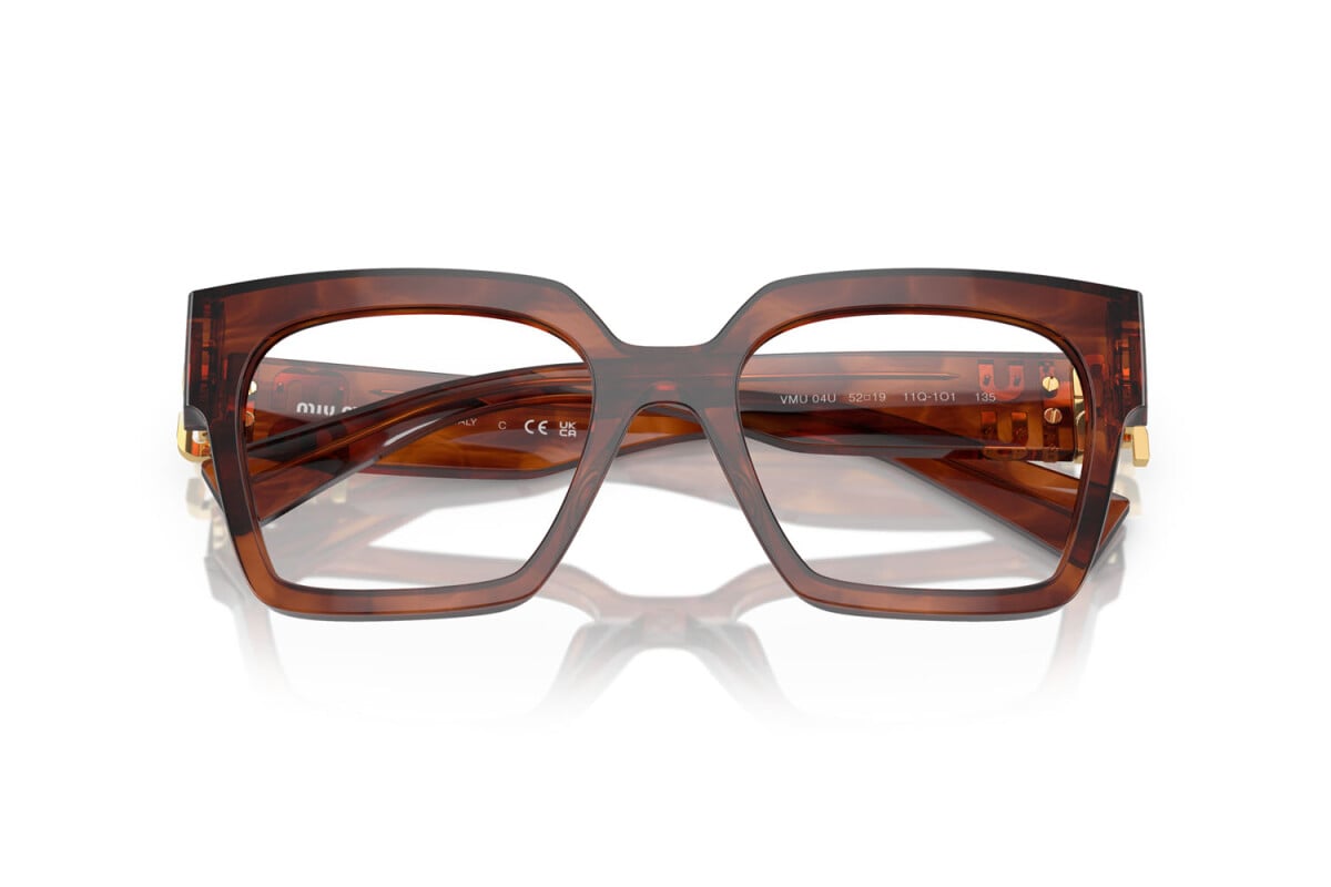 MIU MIU - 11Q1O1 STRIPPED TOBACCO | OCCHIALE DA VISTA DONNA - MU 04UV CALIBRO 52