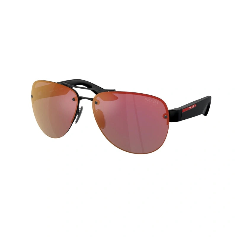 PRADA LINEA ROSSA PS 55YS - 1BO10A NERO OPACO | OCCHIALE DA SOLE UOMO CALIBRO 64