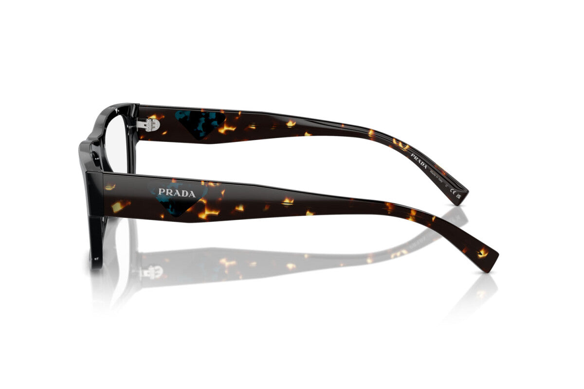 PRADA - 15S1O1 BLACK CRYSTAL TORTOISE | OCCHIALE DA VISTA UOMO - PR 15YV CALIBRO 52