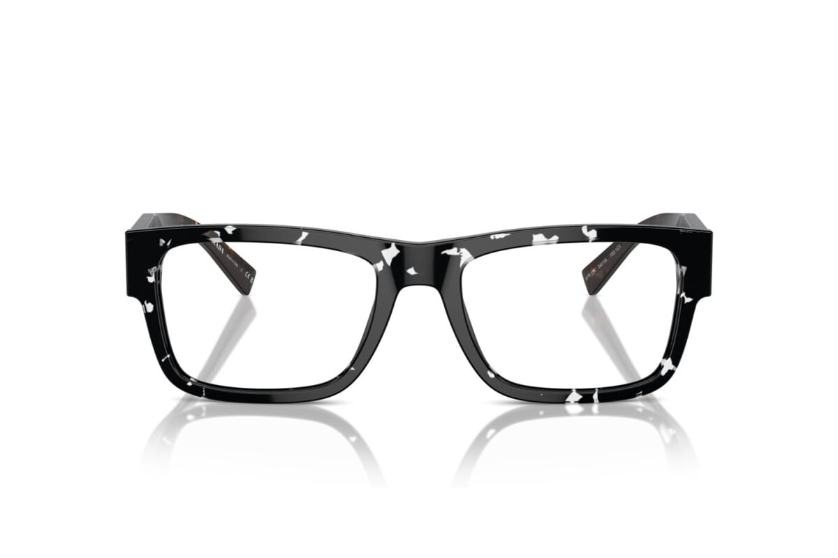 PRADA - 15S1O1 BLACK CRYSTAL TORTOISE | OCCHIALE DA VISTA UOMO - PR 15YV CALIBRO 52